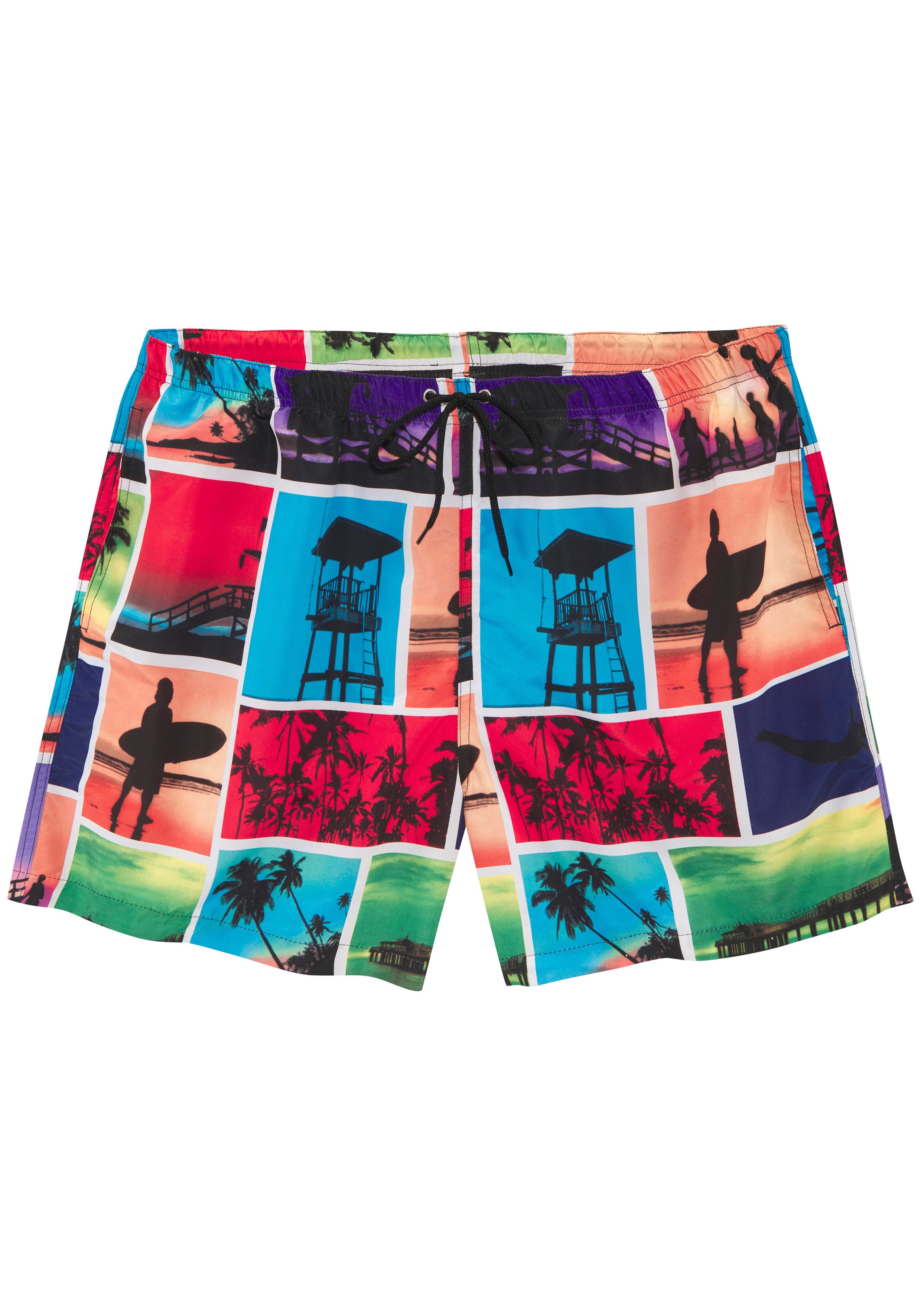 John Devin Badeshorts mit Fotoprint-Design