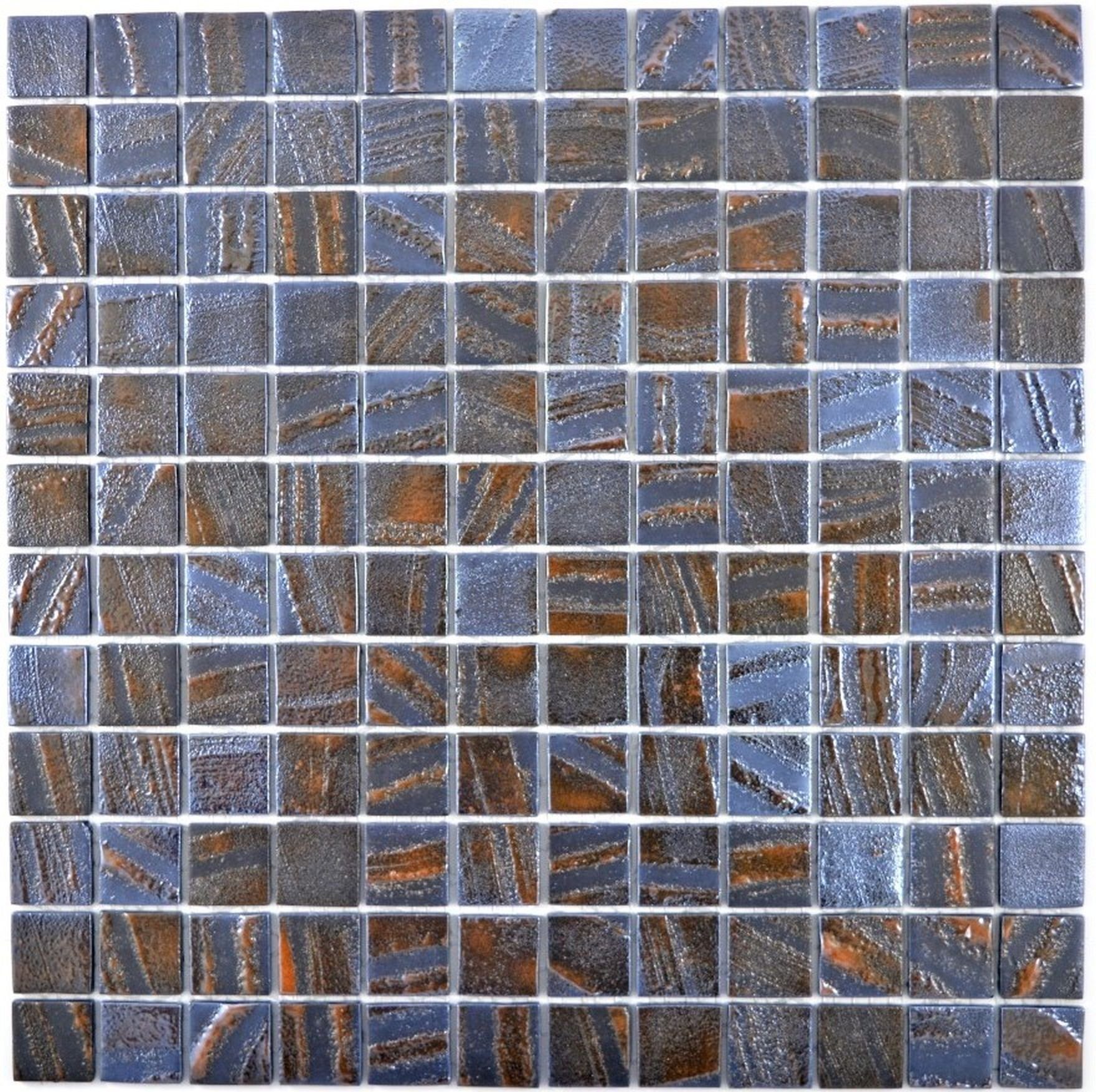 oxide Glasmosaik Mosani Nachhaltiger Recycling Wandbelag bronze Mosaikfliesen