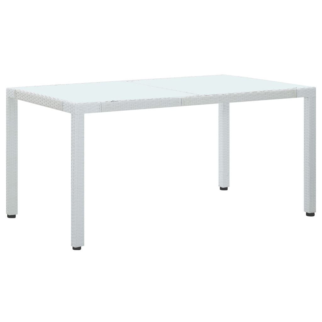 Gartentisch 150 cm x Rattan Weiß x 75 Gartentisch Poly (1-St) vidaXL 90