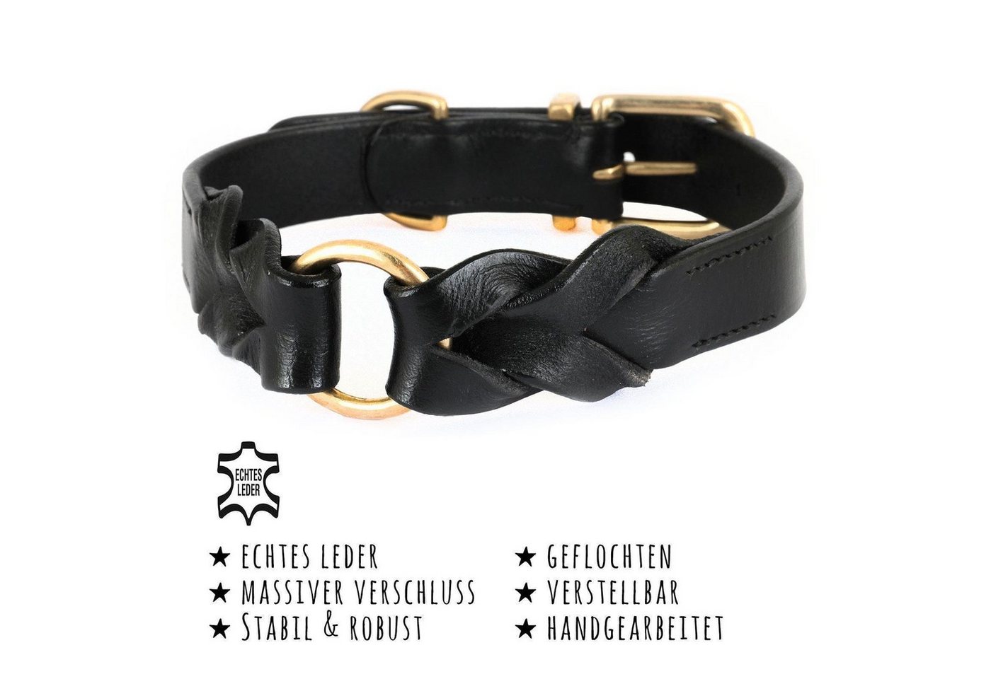 Thumbnail - Monkimau Hunde-Halsband Hundehalsband aus Leder, Leder
