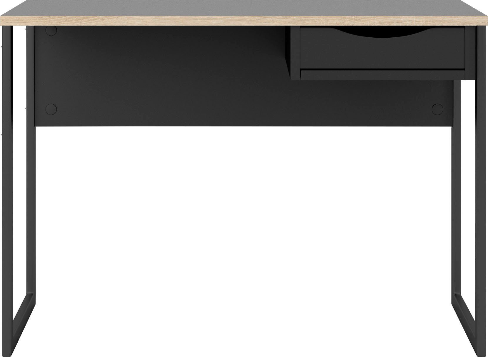 Home affaire Schreibtisch Plus, mit vielen Stauraummöglichkeiten, zeitloses Design schwarz/schwarz | schwarz | schwarz matt
