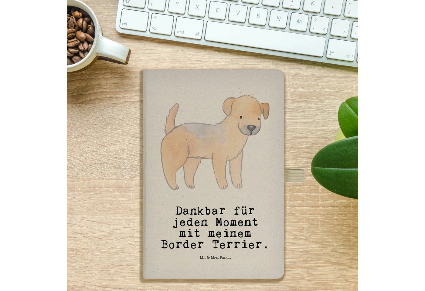 Thumbnail - Mr. & Mrs. Panda Notizbuch Border Terrier Moment - Transparent - Geschenk, A5 Notizbuch, A5 Noti Mr. & Mrs. Panda, Umwel...