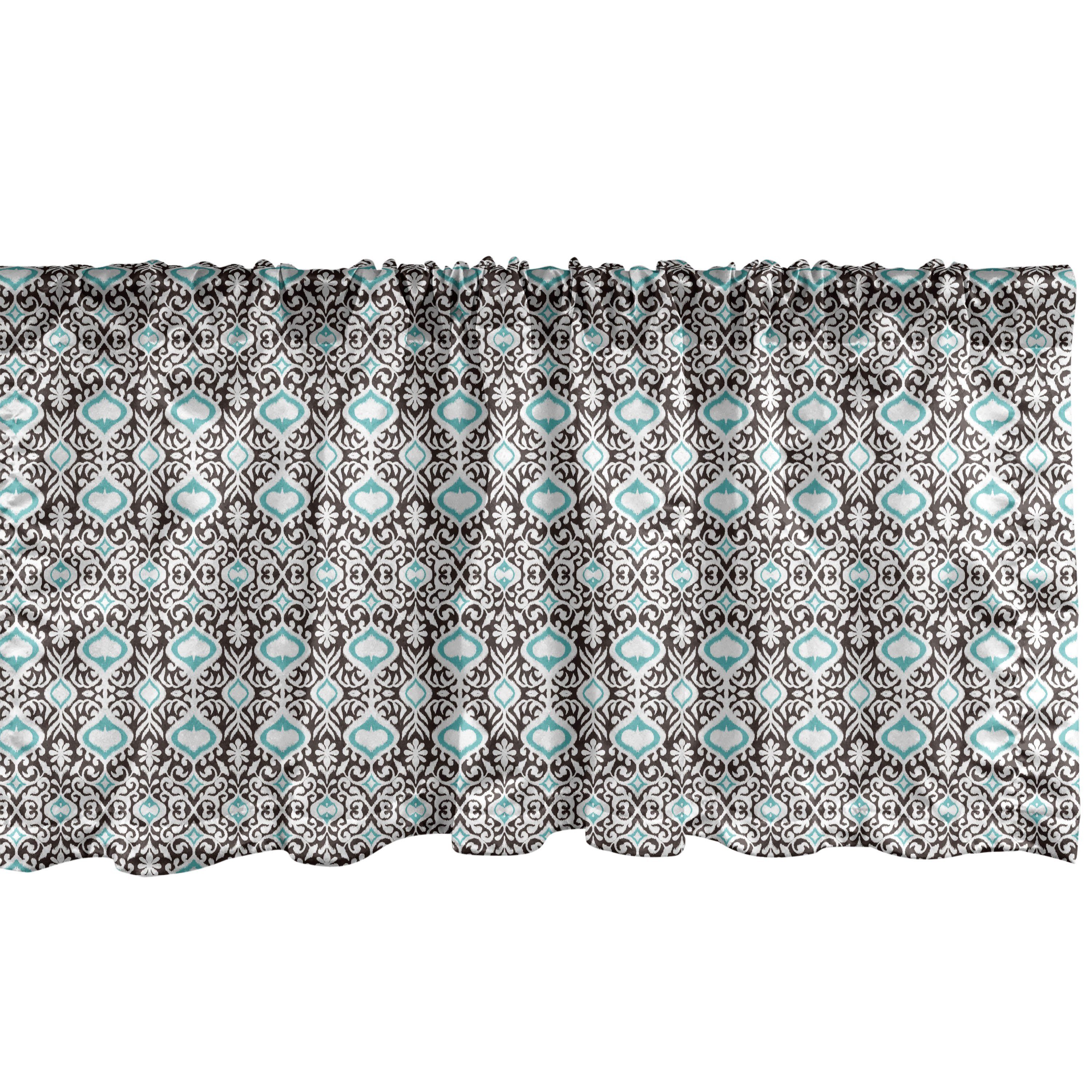 Microfaser, mit Volant Dekor Küche Schlafzimmer für orientalisch Vorhang Abakuhaus, Eastern Flourishes Stangentasche, Scheibengardine Kurven