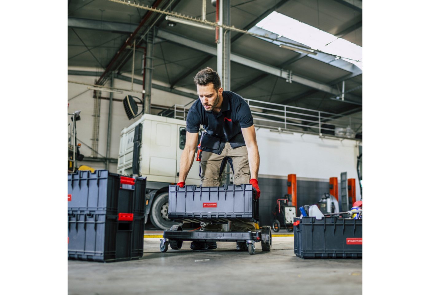 Thumbnail - Toolbrothers Werkzeugkoffer RHINO XXL Werkzeug Box ECO Custom 35 l mit herausnehmbaren Trennwänden