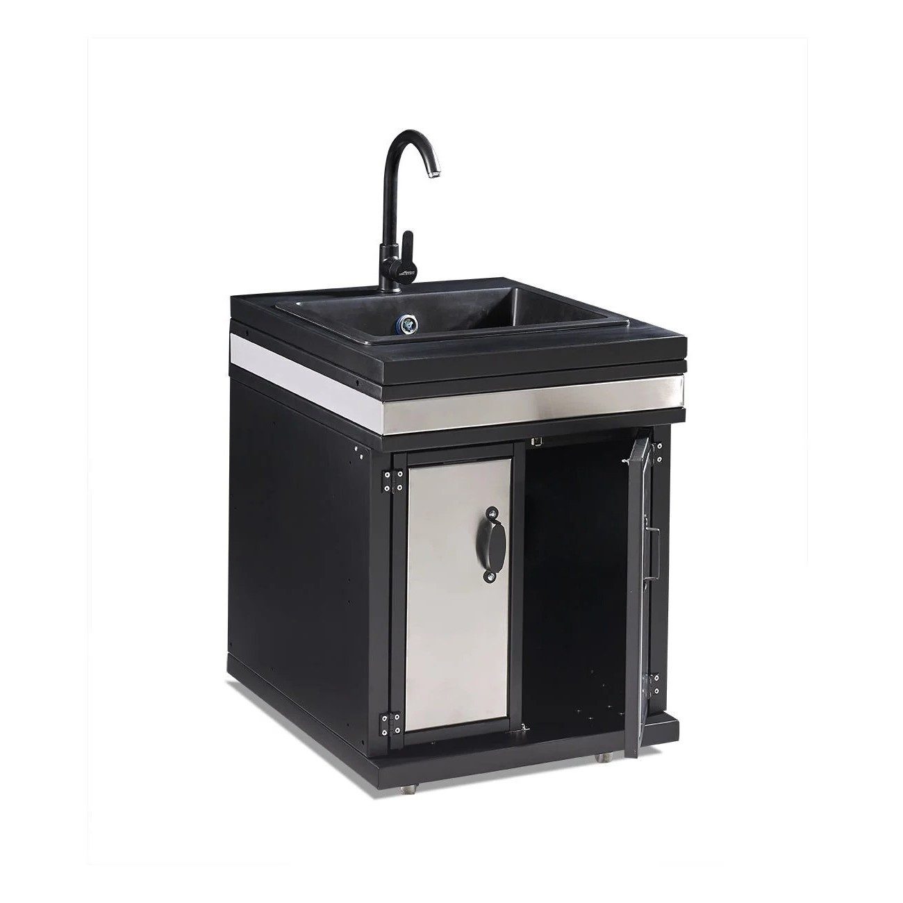 Xlmoebel Outdoor-Küche XLMOEBEL Außenküchenmodul aus Edelstahl in Silber, Made in Europa