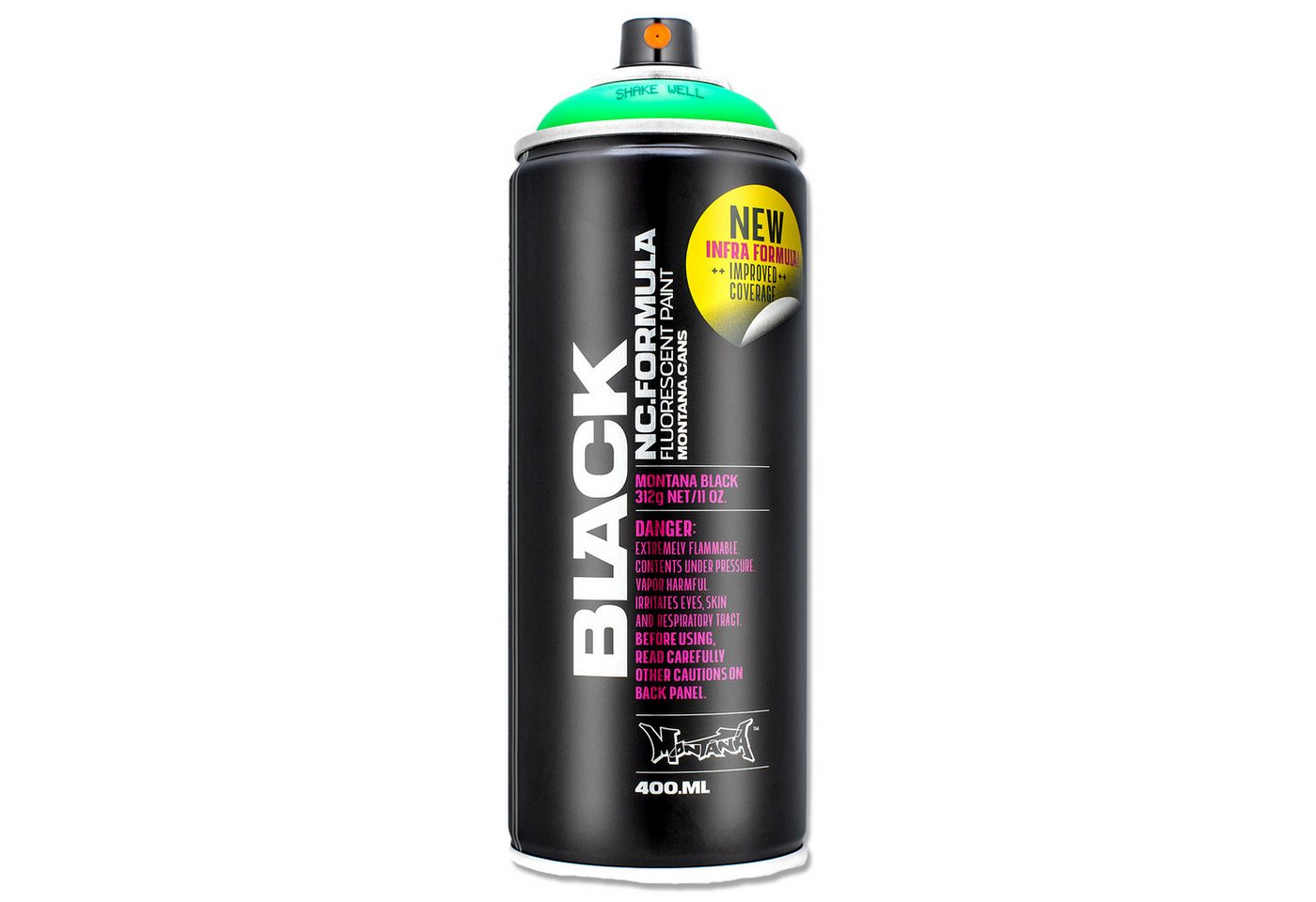 Montana Cans Sprühlack Spraydose Neon 400ml fluoreszierend, 6 Farben, Montana BLACK INFRA