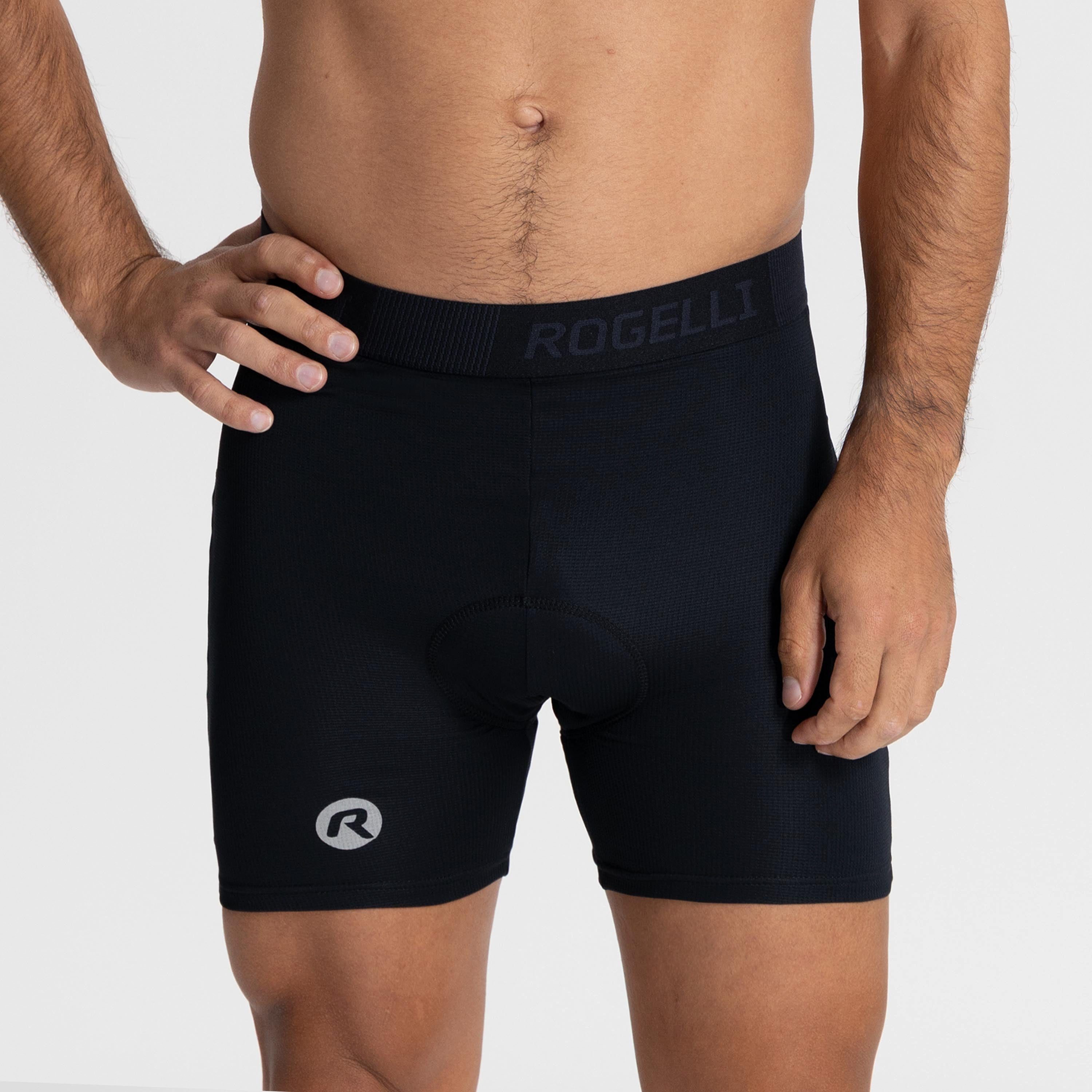 Rogelli Funktionsboxer Radunterhose mit Sitzpolster für Herren - Fahrradunterwäsche - Schwarz