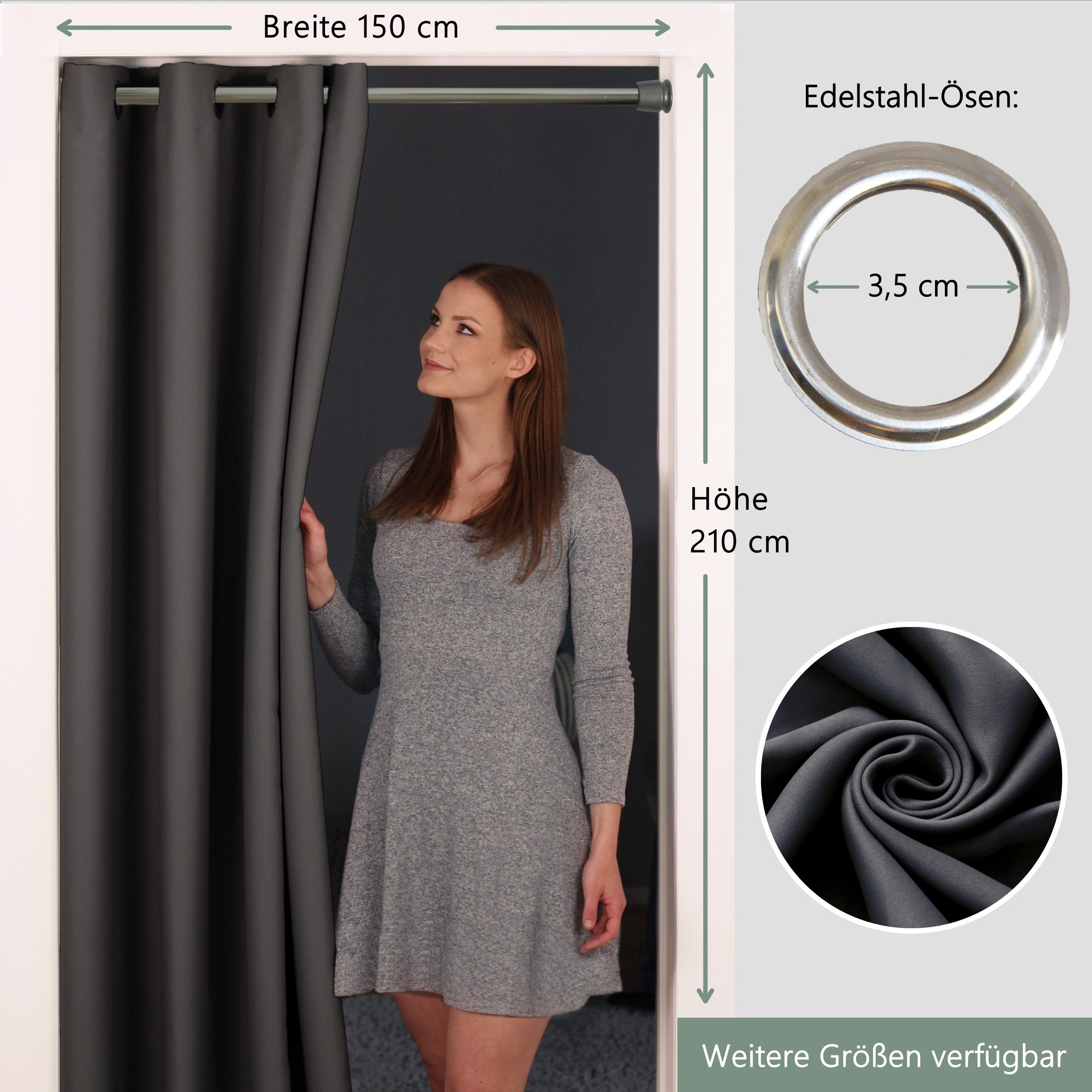 tinycurtains Türvorhang für alle gängigen Türgrößen, Thermovorhang (ohne St günstig online kaufen