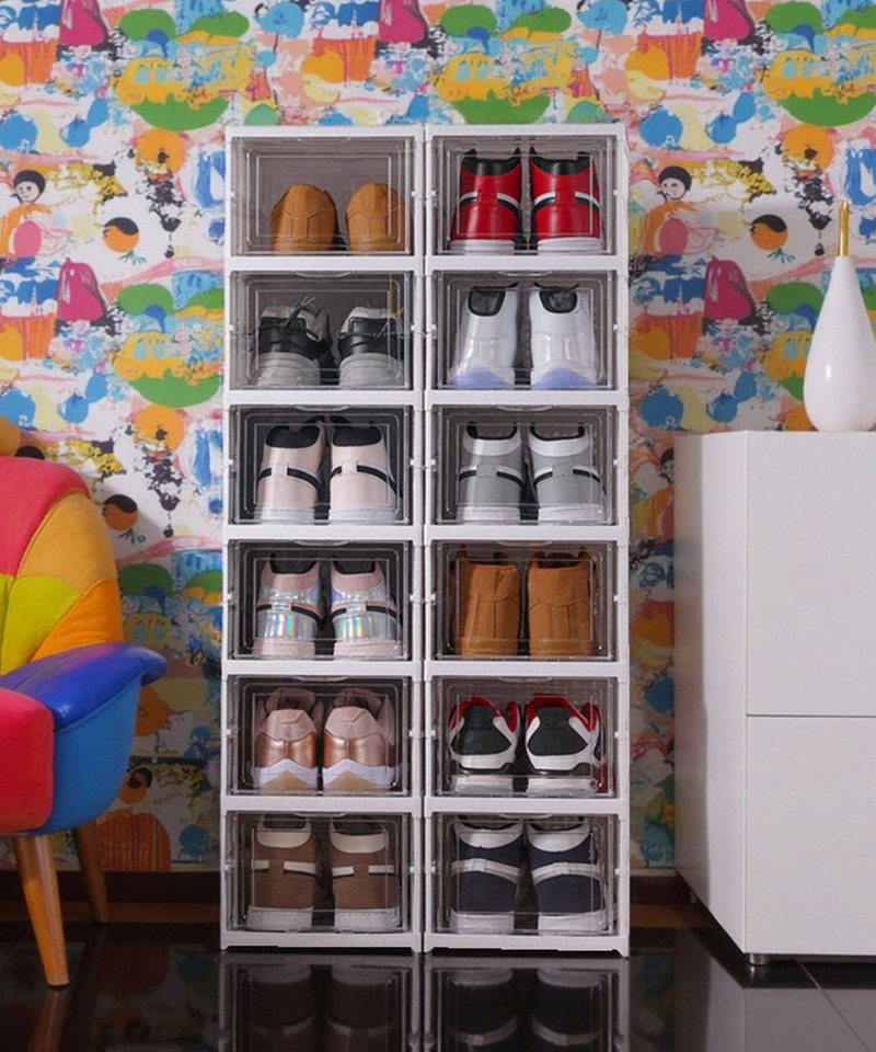 Thumbnail - Yorbay Schuhbox 6er Set Stapelbarer Schuhorganizer Kunststoffbox, Schuhaufbewahrung, Installationsfrei für Schuhe bis Gr...