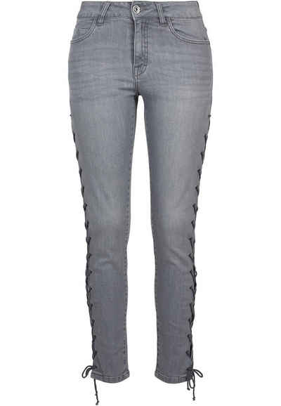 URBAN CLASSICS Bequeme Jeans Urban Classics Damen Ladies Denim Lace Up Skinny Pants (1-tlg)