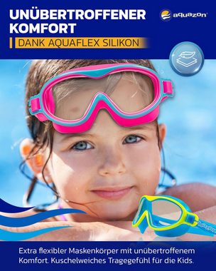 AQUAZON Taucherbrille WAVE Junior Kinder Schwimmbrille, Schnorchelbrille, 3-7 Jahre