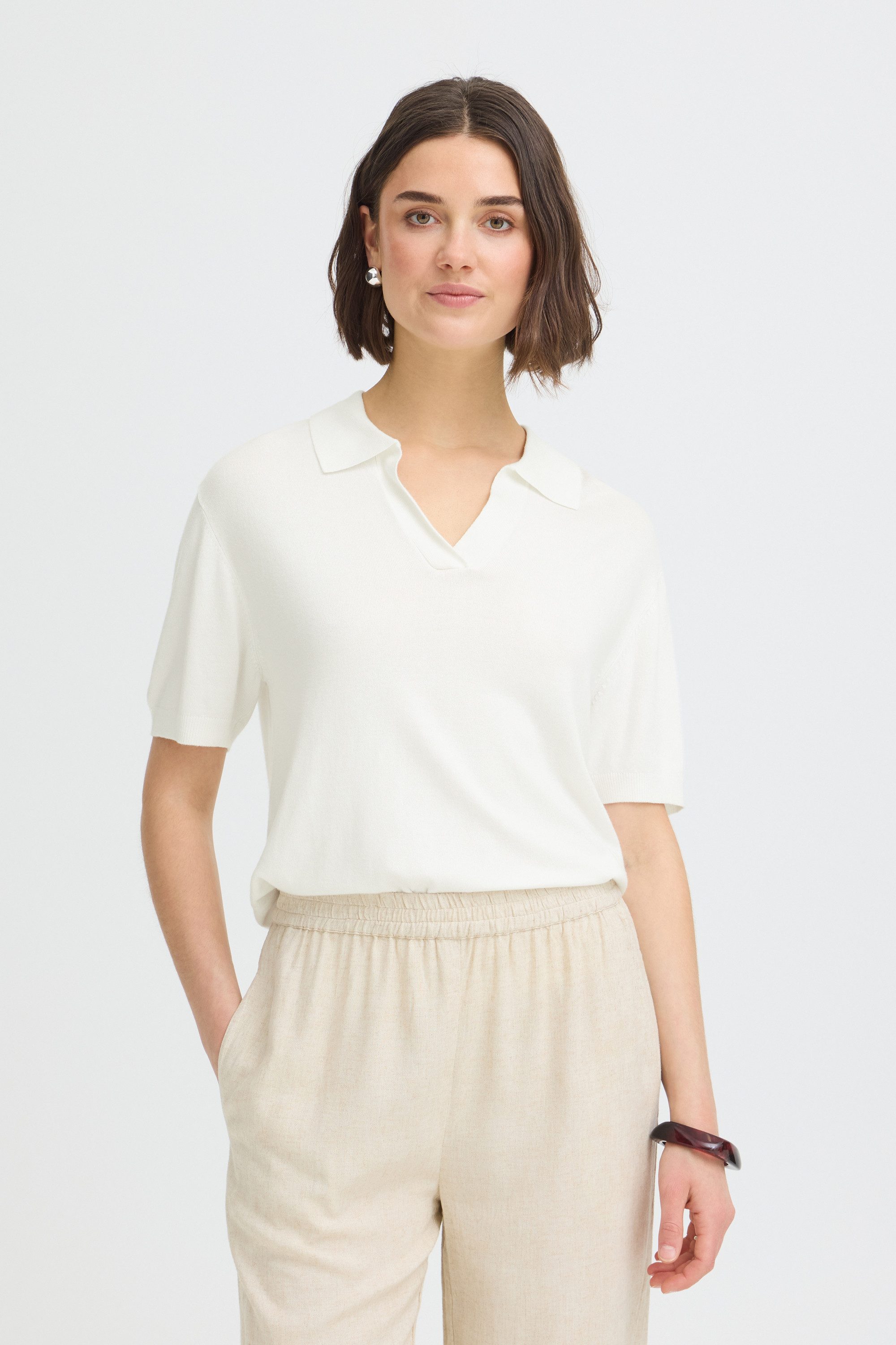 fransa Strickpullover Kurzarm-Bluse FRMARY