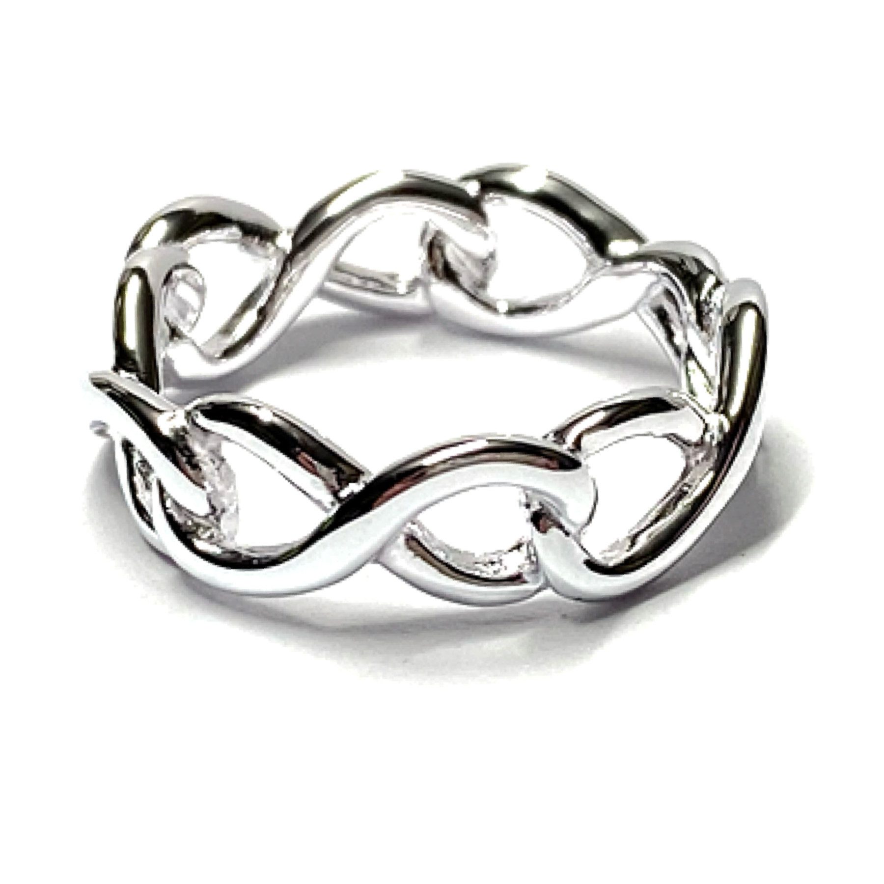 Edelschmiede925 Silberring Ring 925 Unendlichkeitsachten umlaufend massiv #59
