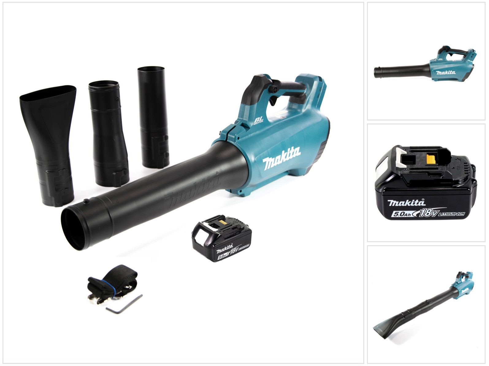 Makita Akku-Laubbläser DUB 184 T1 Akku Gebläse 18 V Brushless + 1x Akku 5,0 Ah - ohne Ladege