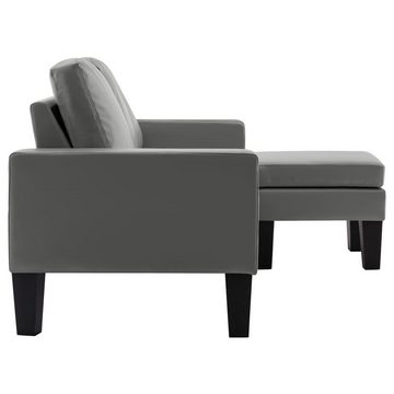 vidaXL Sofa 3-Sitzer-Sofa mit Hocker Grau Kunstleder