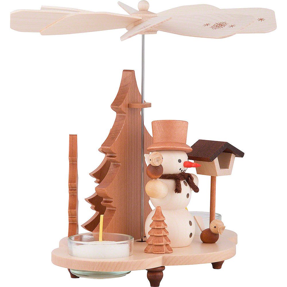 Christian Ulbricht Weihnachtspyramide 1-stöckige Pyramide Schneemann (19,5cm) von Christian Ulbricht