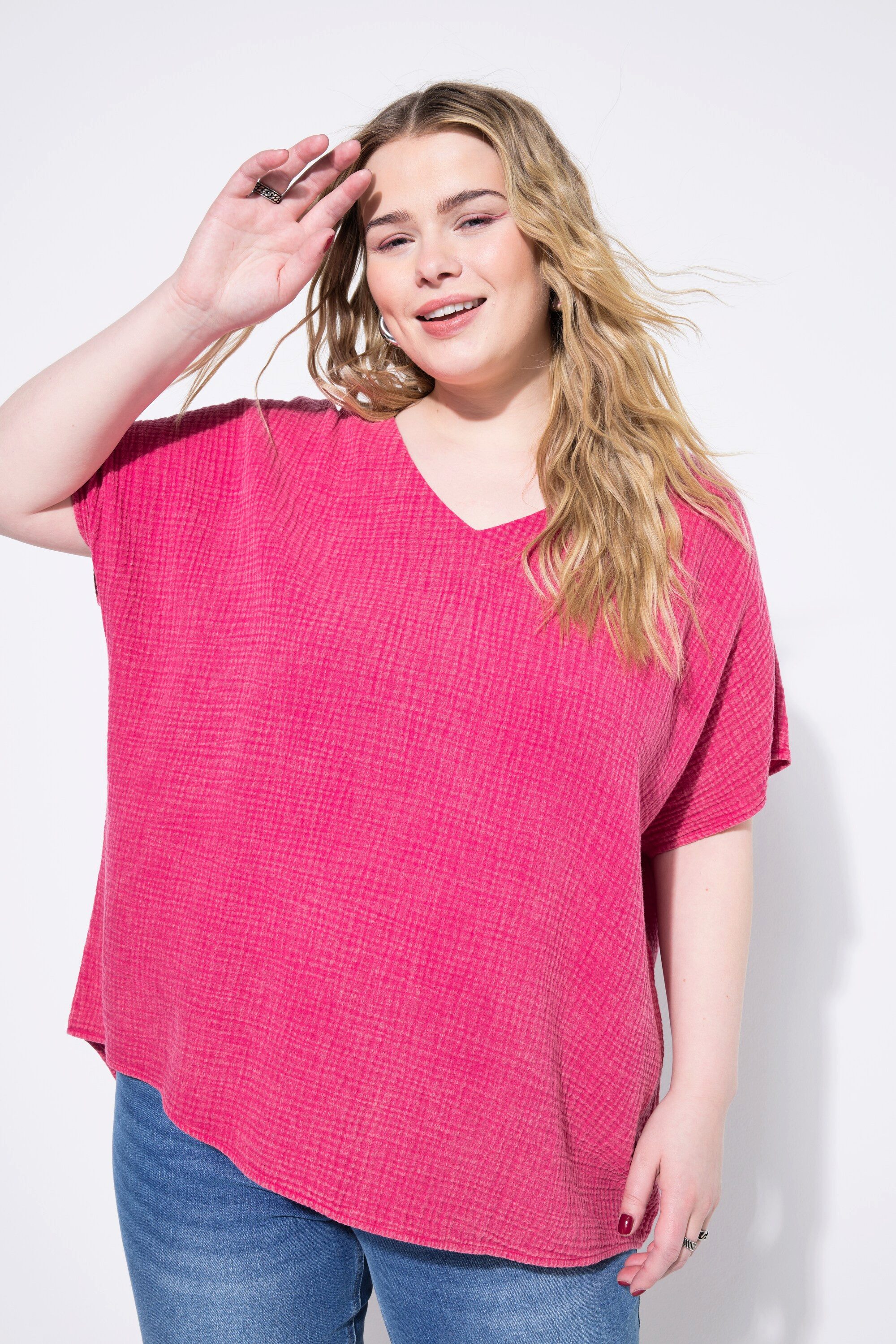Studio Untold Druckbluse Blusenshirt oversized Musselin günstig online kaufen