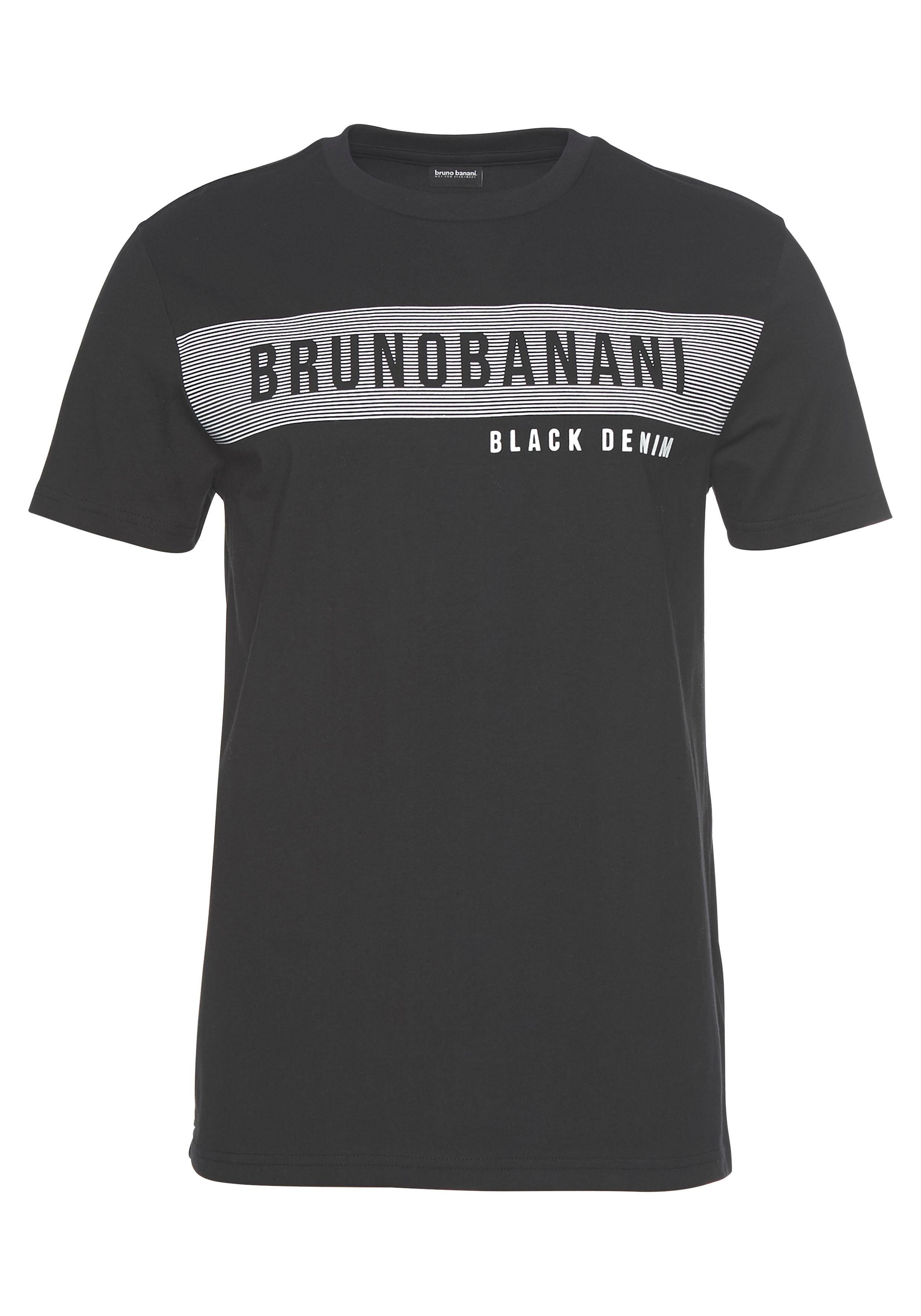 Bruno mit Banani Markenprint schwarz T-Shirt