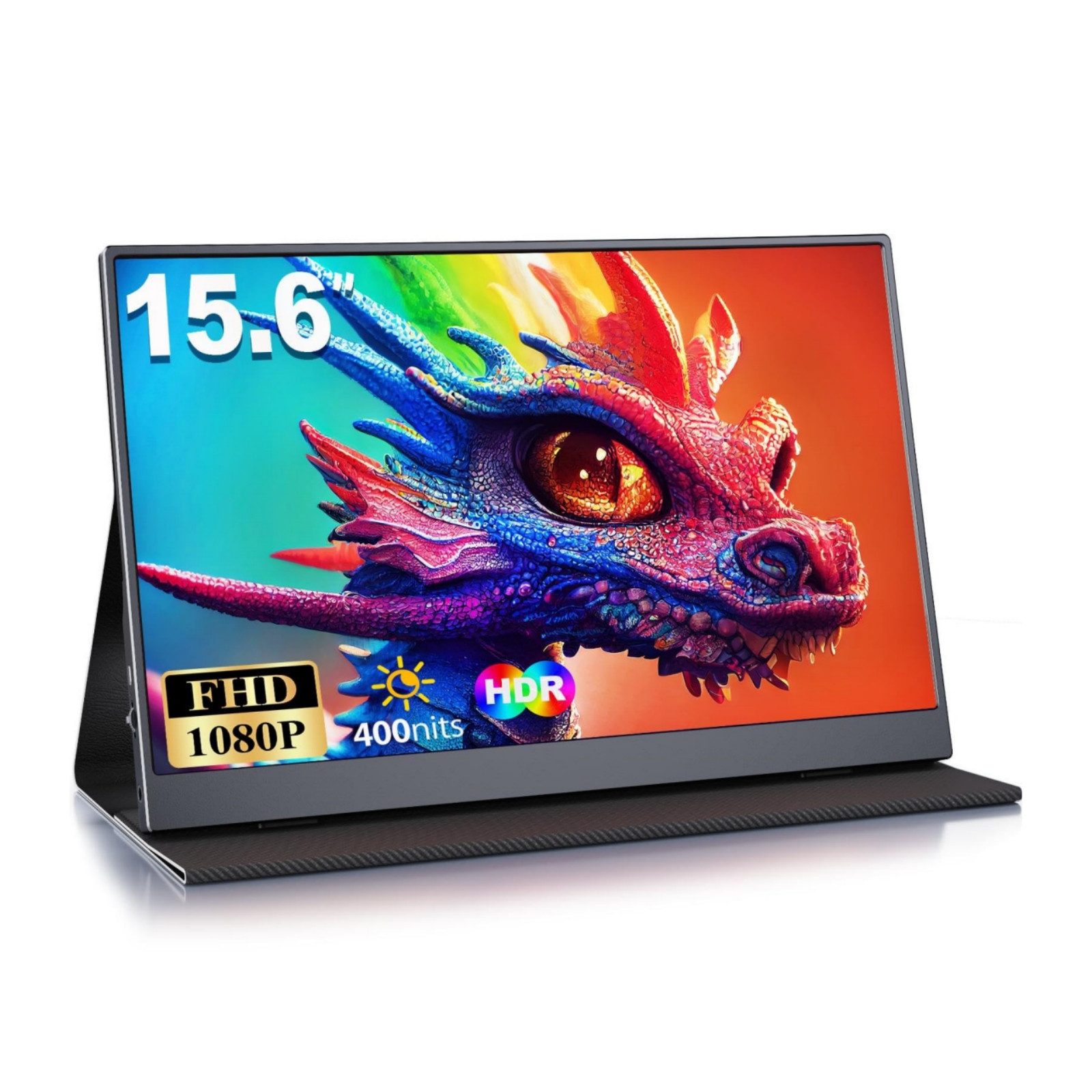 Bundviel Portable Monitor, 15.6 Zoll Tragbarer Monitor IPS FHD 1080P Portabler Monitor (40 cm/15.6 ", 1920 x 1080 px, FHD, 3 ms Reaktionszeit, 60 Hz)