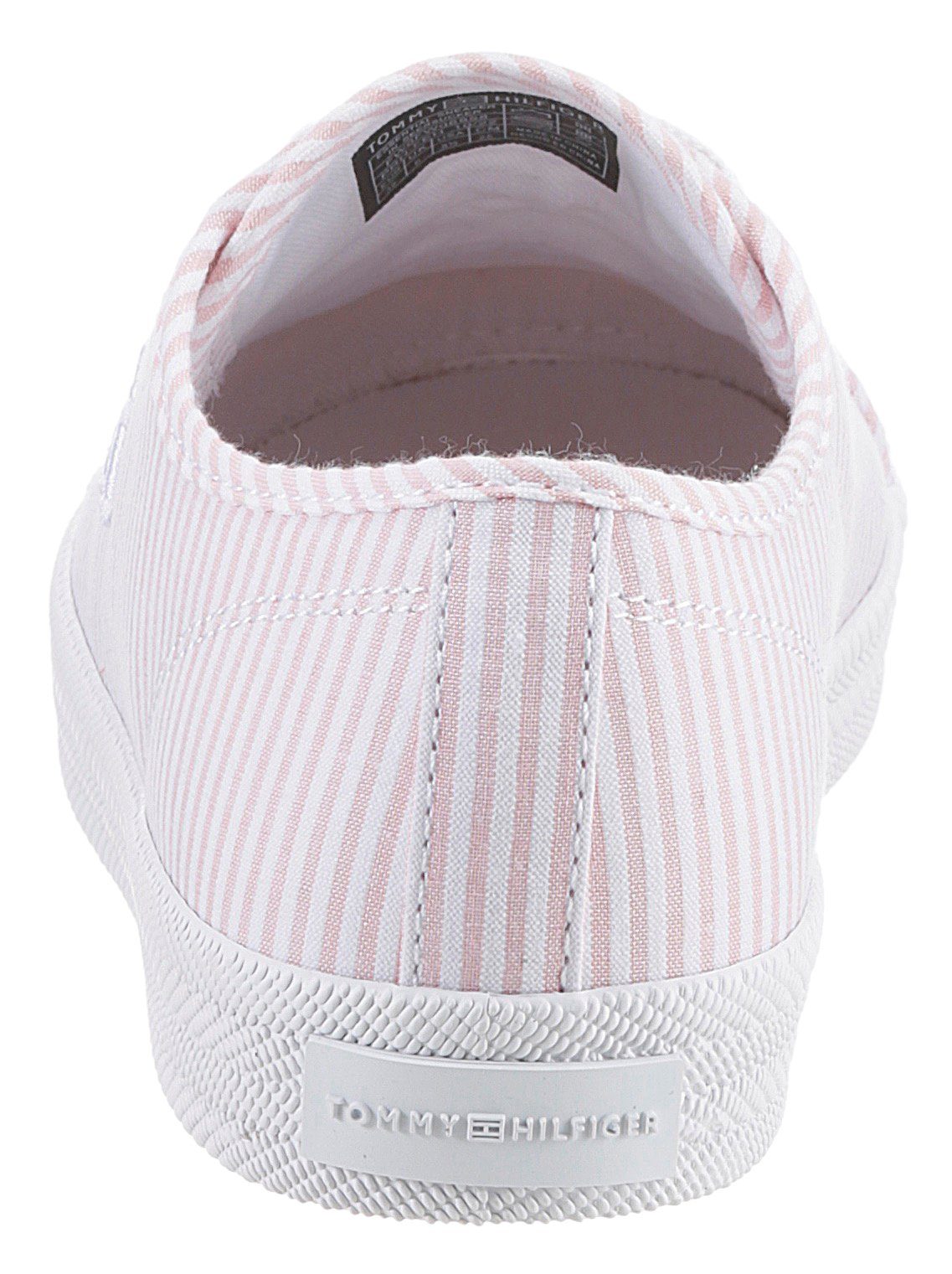 Tommy ESSENTIAL TH-Stickerei SNEAKER rose-weiß IN mit Sneaker SEERSUCKER Hilfiger