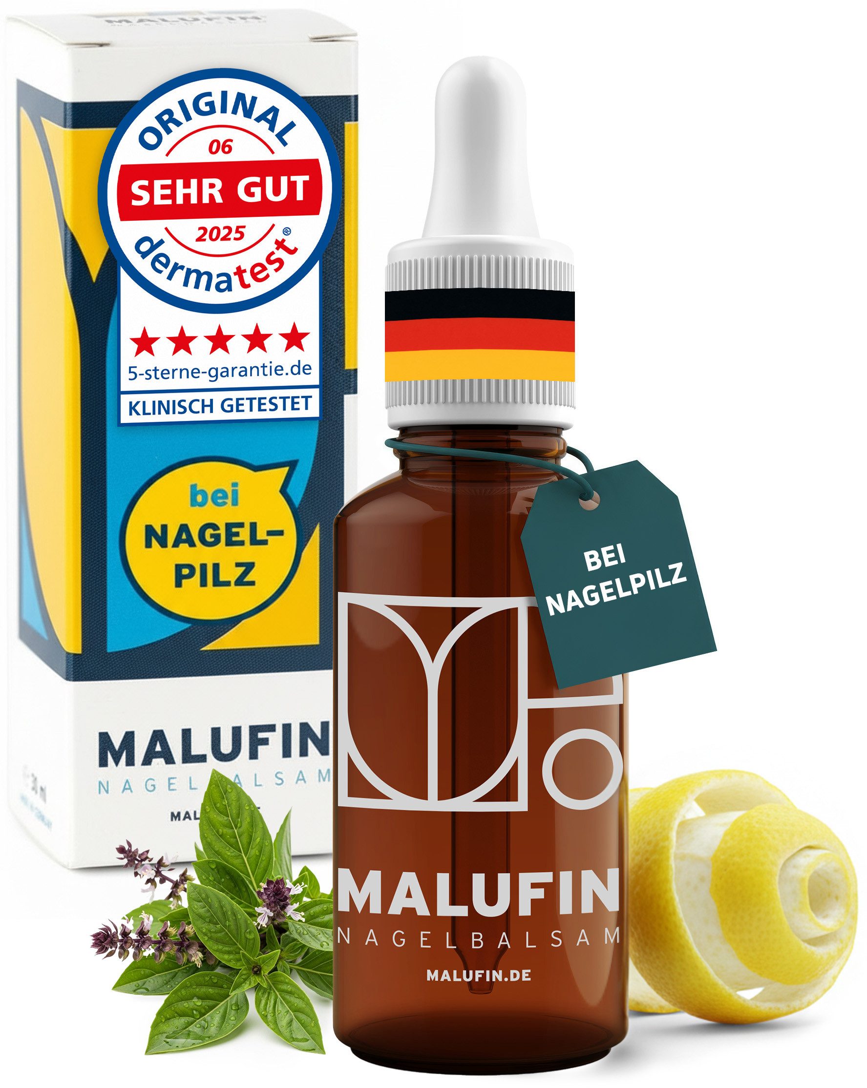 Malufin® Nagelpflegebalsam bei Nagelpilz, Dermatologisch getestet, Für Diabetiker geeignet
