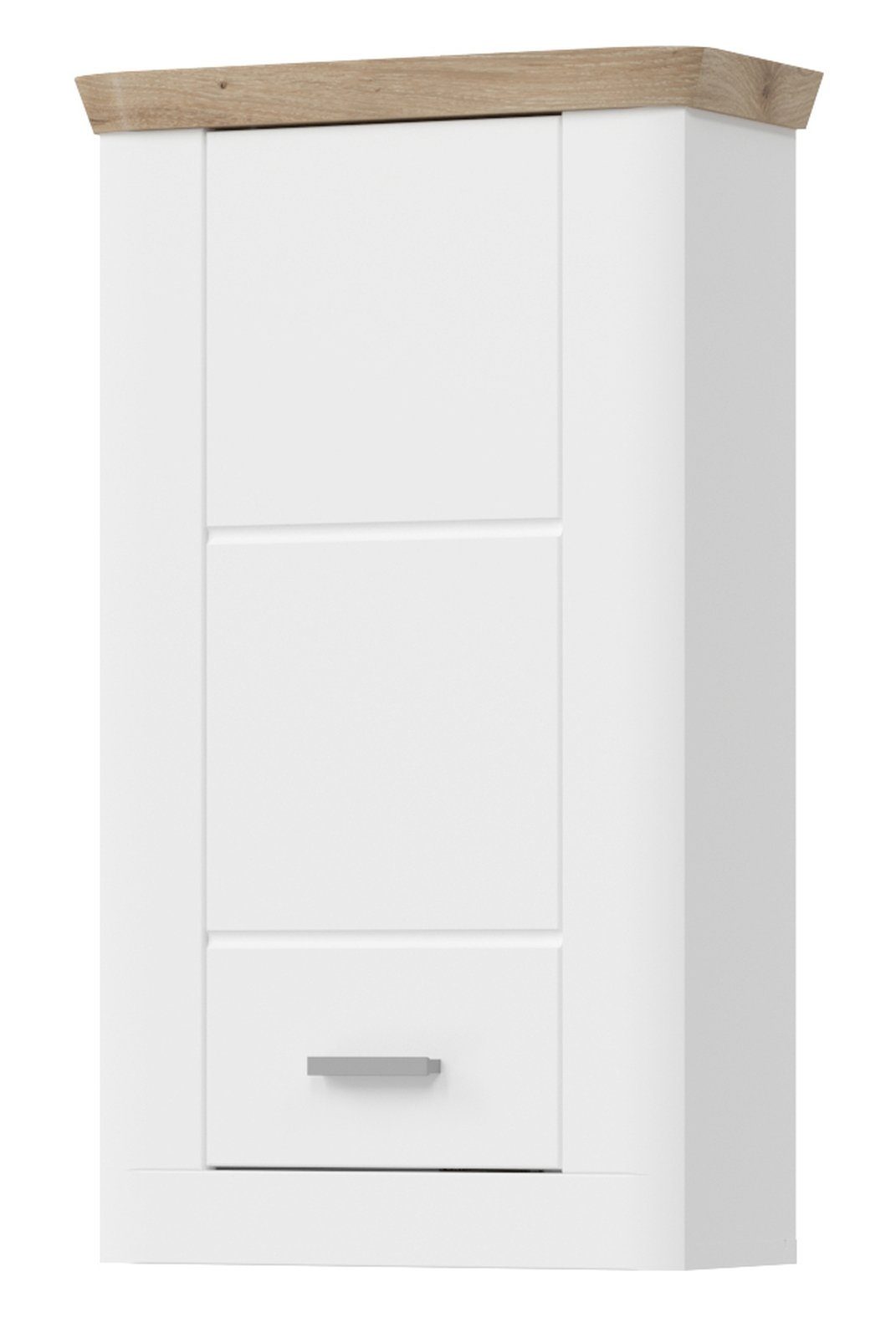 xonox.home Hängeschrank (Badschrank 45 Eiche, mit Michigan 76 Soft-Close-Funktion cm) in x weiß