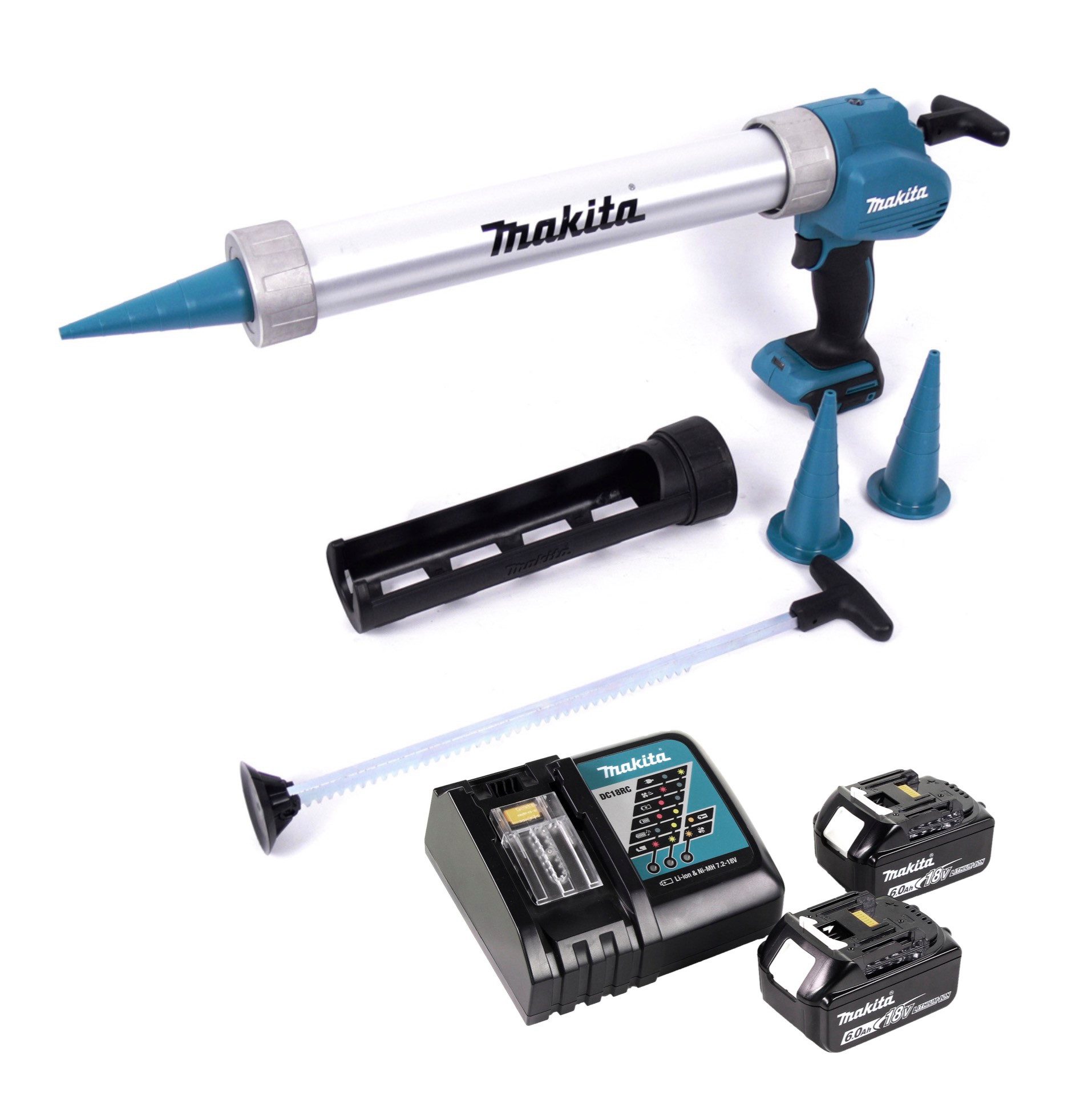 Makita Akku-Kartuschenpistole DCG 180 RGX Akku Kartuschenpistole 18 V 300 / 600 ml + 2x Akku 6,0 Ah