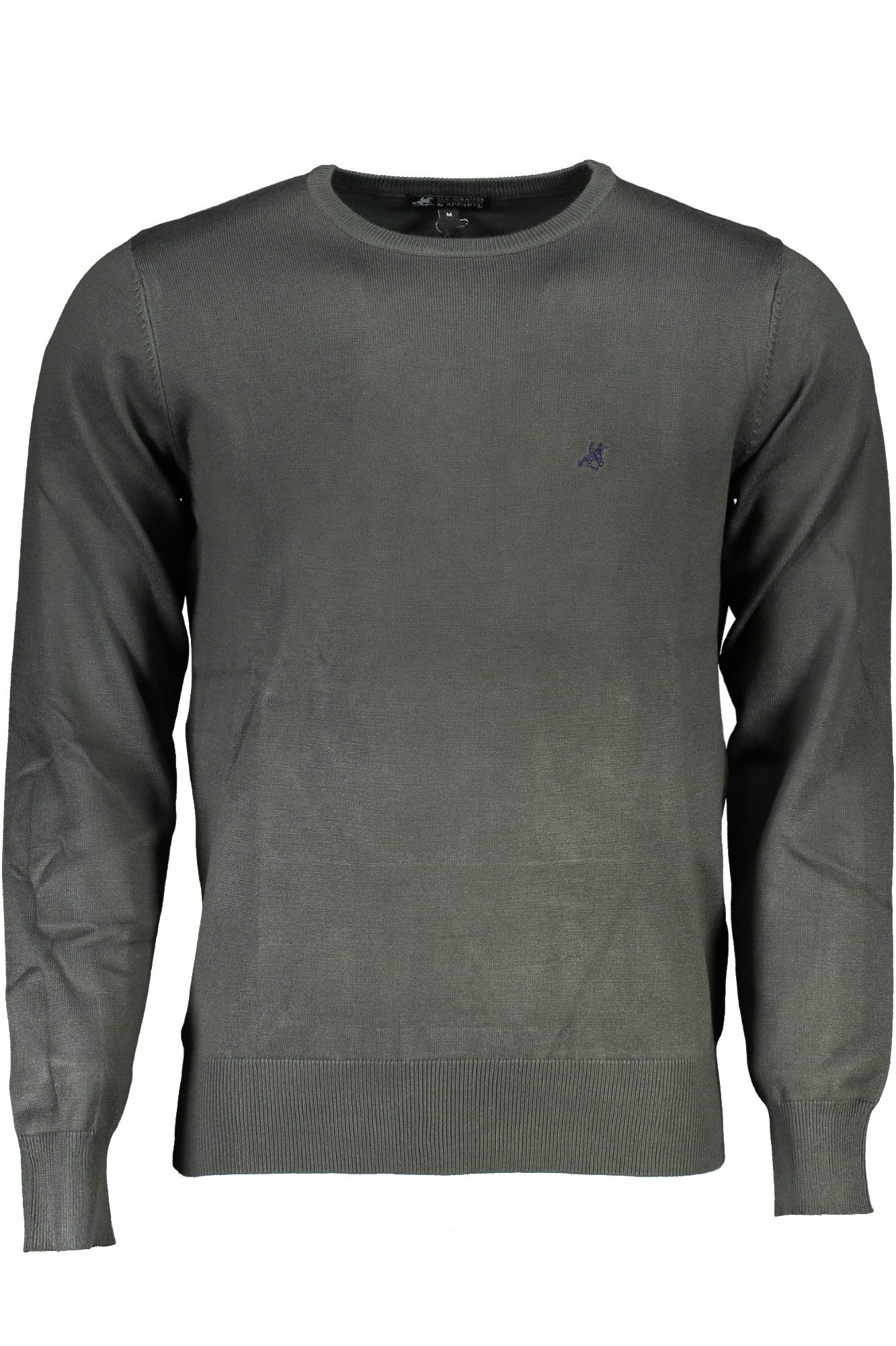 U.S. GRAND POLO Strickpullover Grünes Herren T-Shirt in Übergröße mit Stickerei und Rundhals
