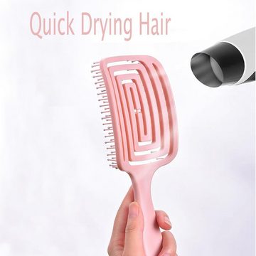 XDeer Haarentwirrbürste Massagebürste Entwirrer für alle Haartypen, Trockene und Nasse, Biologische, nicht ziehende Bürste, die nicht am Haar zieht