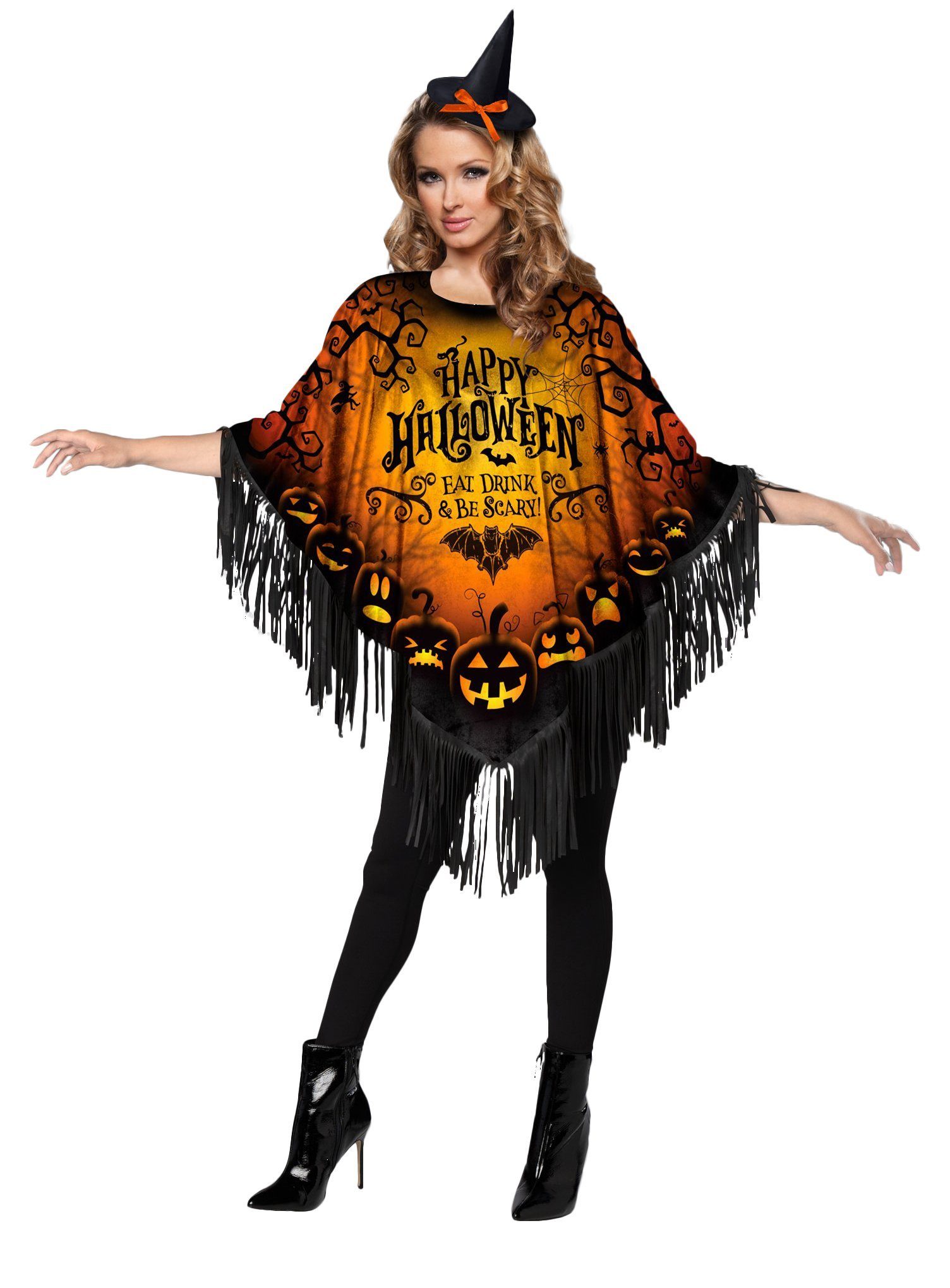 In Character Kostüm Happy Halloween Poncho Kostüm, Schnell & easy verkleide günstig online kaufen
