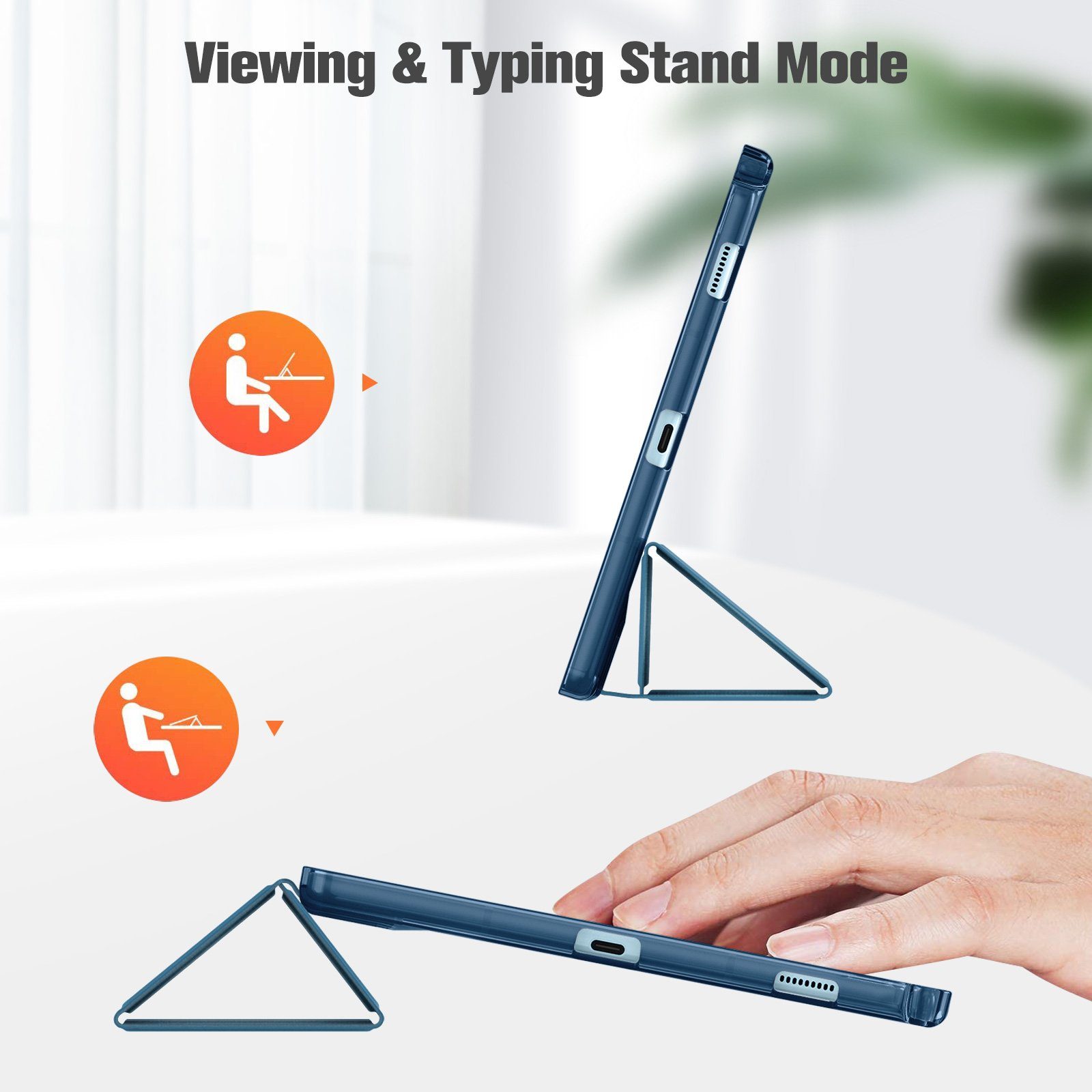 Fintie Tablet-Hülle für Samsung Galaxy Tab S6 Lite 10,4 Zoll 2024/2022/2020 Tablet, Slim Hülle mit Transparenter Rückseite und Auto Schlaf/Wach Funktion – Bild 5 von 5