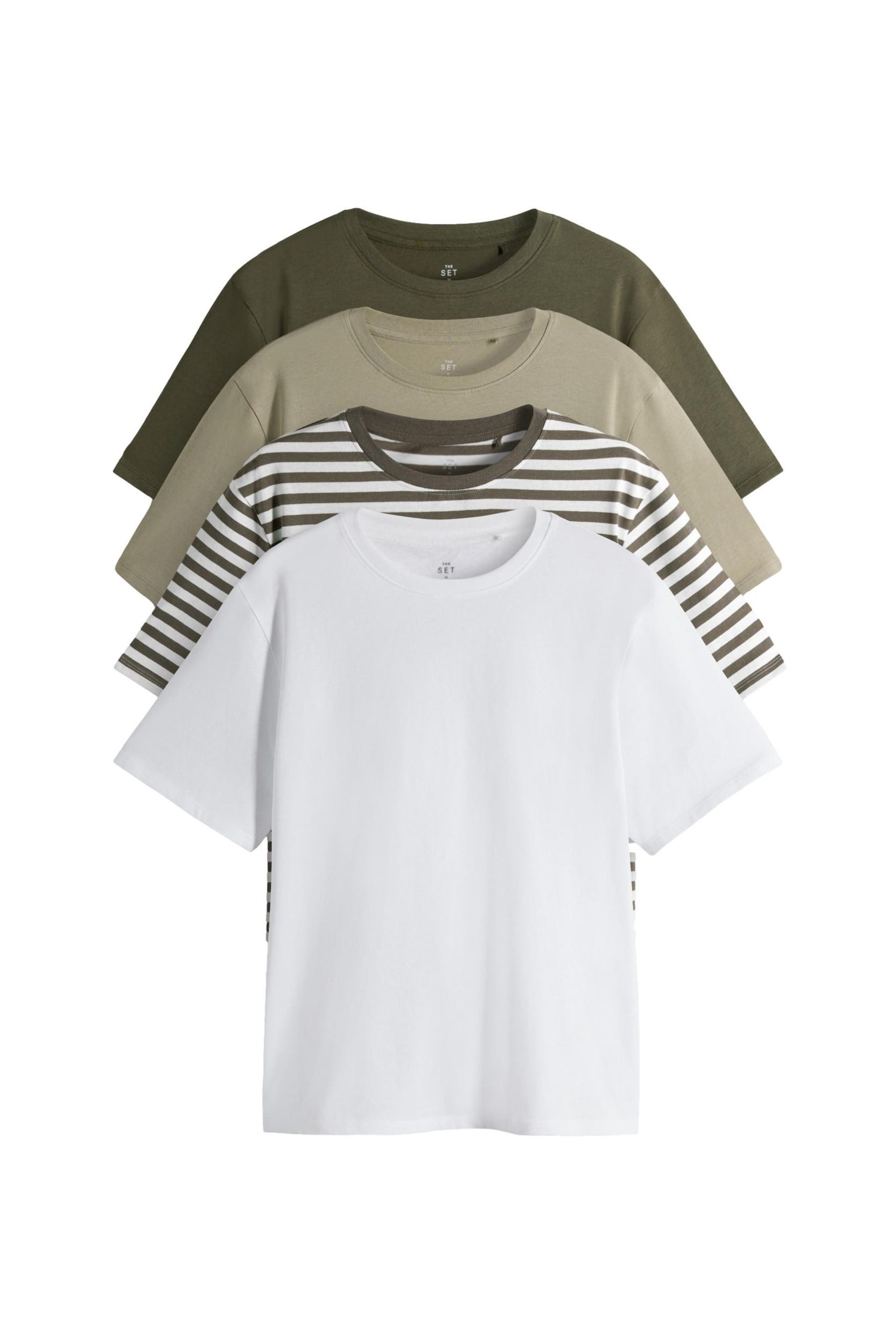 The Set T-Shirt The Set Relaxed Fit Kurzarm-T-Shirts, 4er-Pack (4-tlg) günstig online kaufen