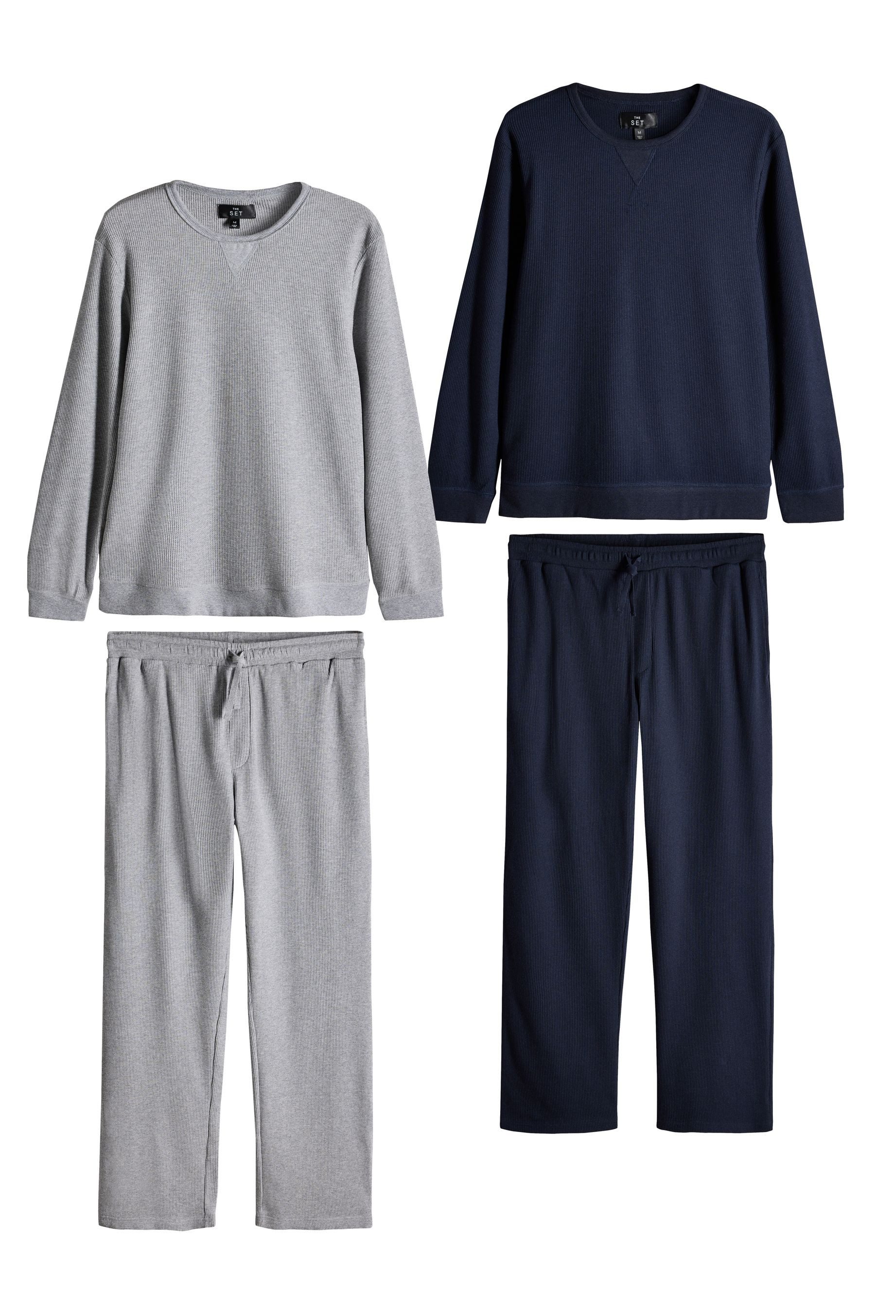 The Set Pyjama The Set Lounge-Pyjama, Top + Joggers, 2er-Pack (4 tlg)