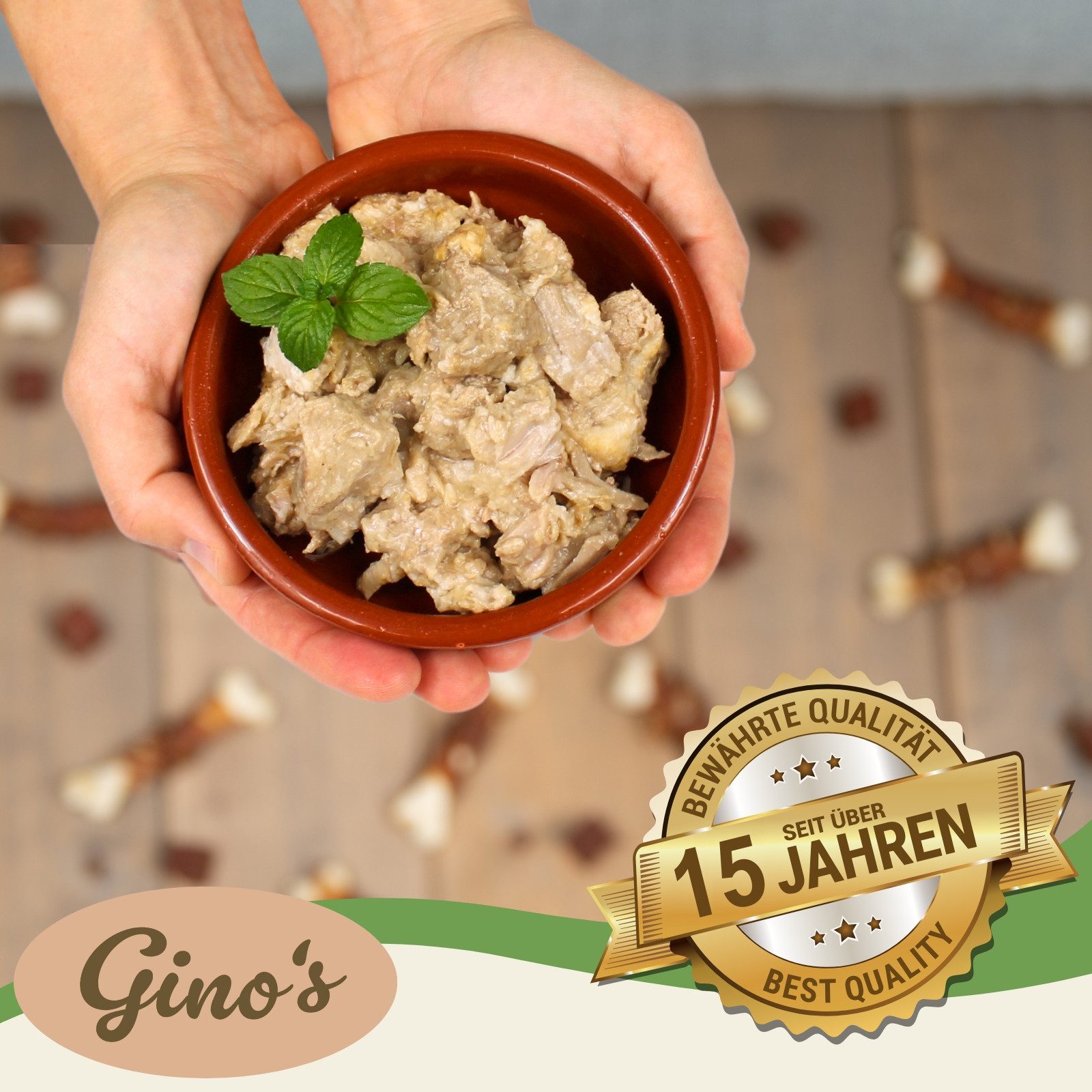 Lecker.Pet 24x400g Lecker.Pet® Gino's, Josie's, Luna's & Paula's Fleisch & Gemüse Huhn, Nassfutter für: Hund