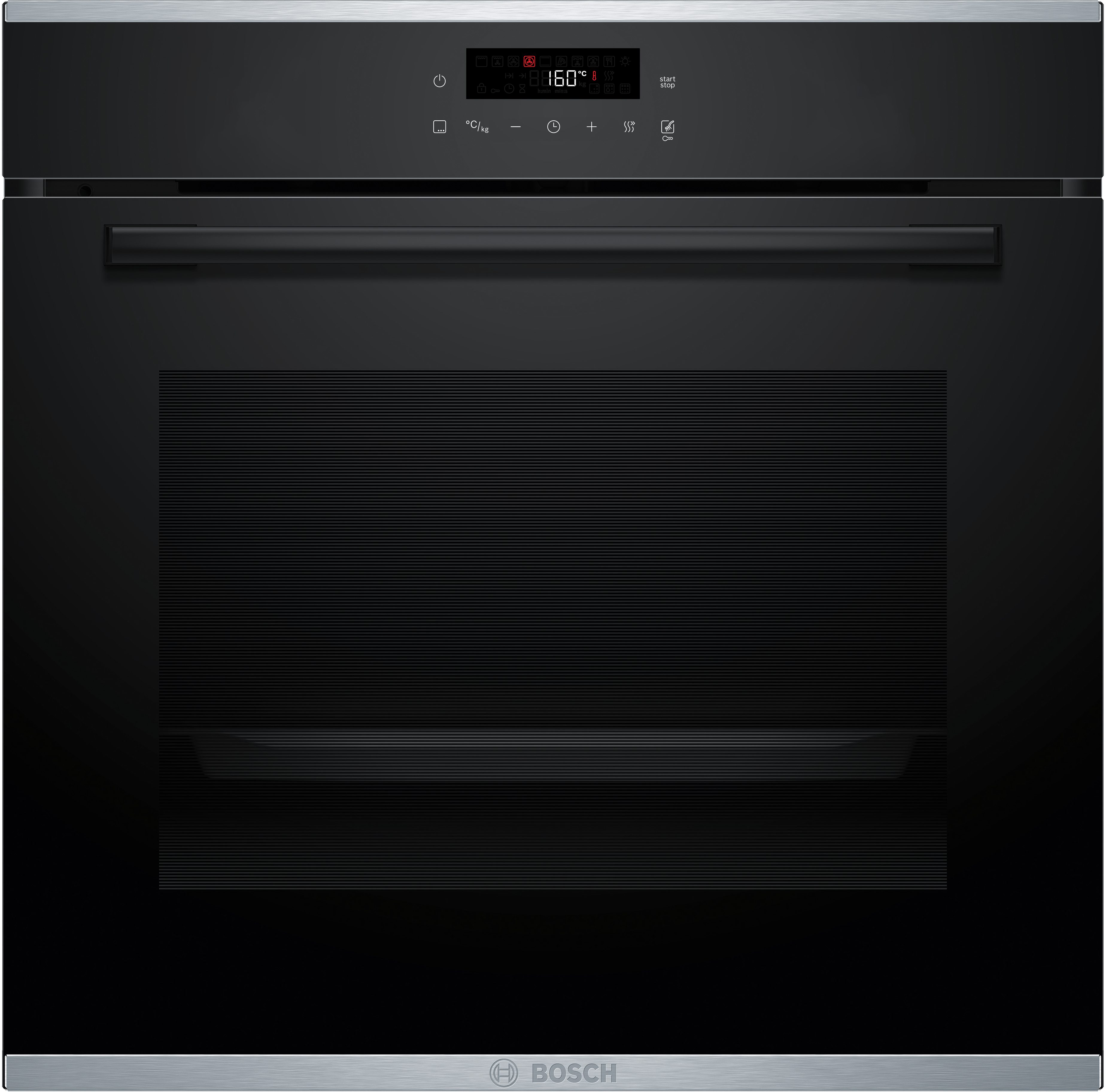 BOSCH Pyrolyse Backofen Serie 4 HBA272BB3, mit Teleskopauszug nachrüstbar, Air Fry für knusprige Lebensmittel & automatische Selbstreinigung
