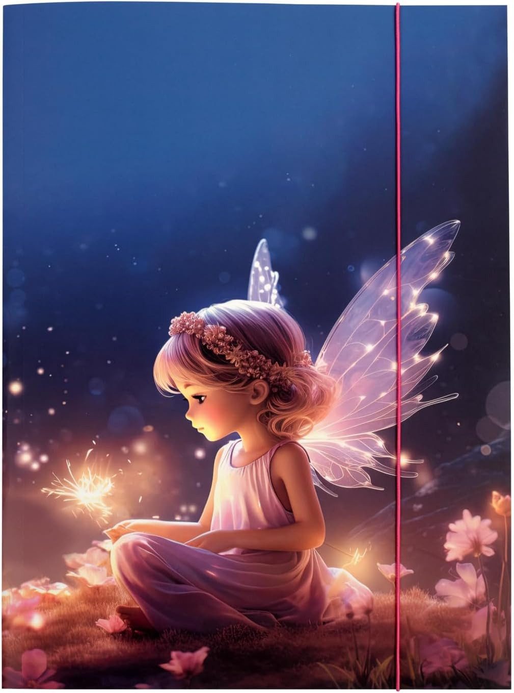 Idena Fächermappe Idena Sammelmappe Fee mit Gummizug 400g/m² DIN A3