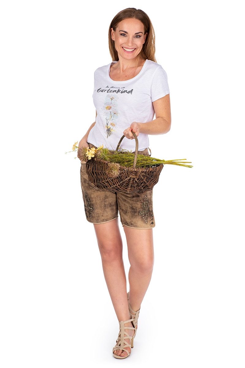 Hangowear Trachtenshirt Trachtenshirt Damen - GARTENKIND - weiß