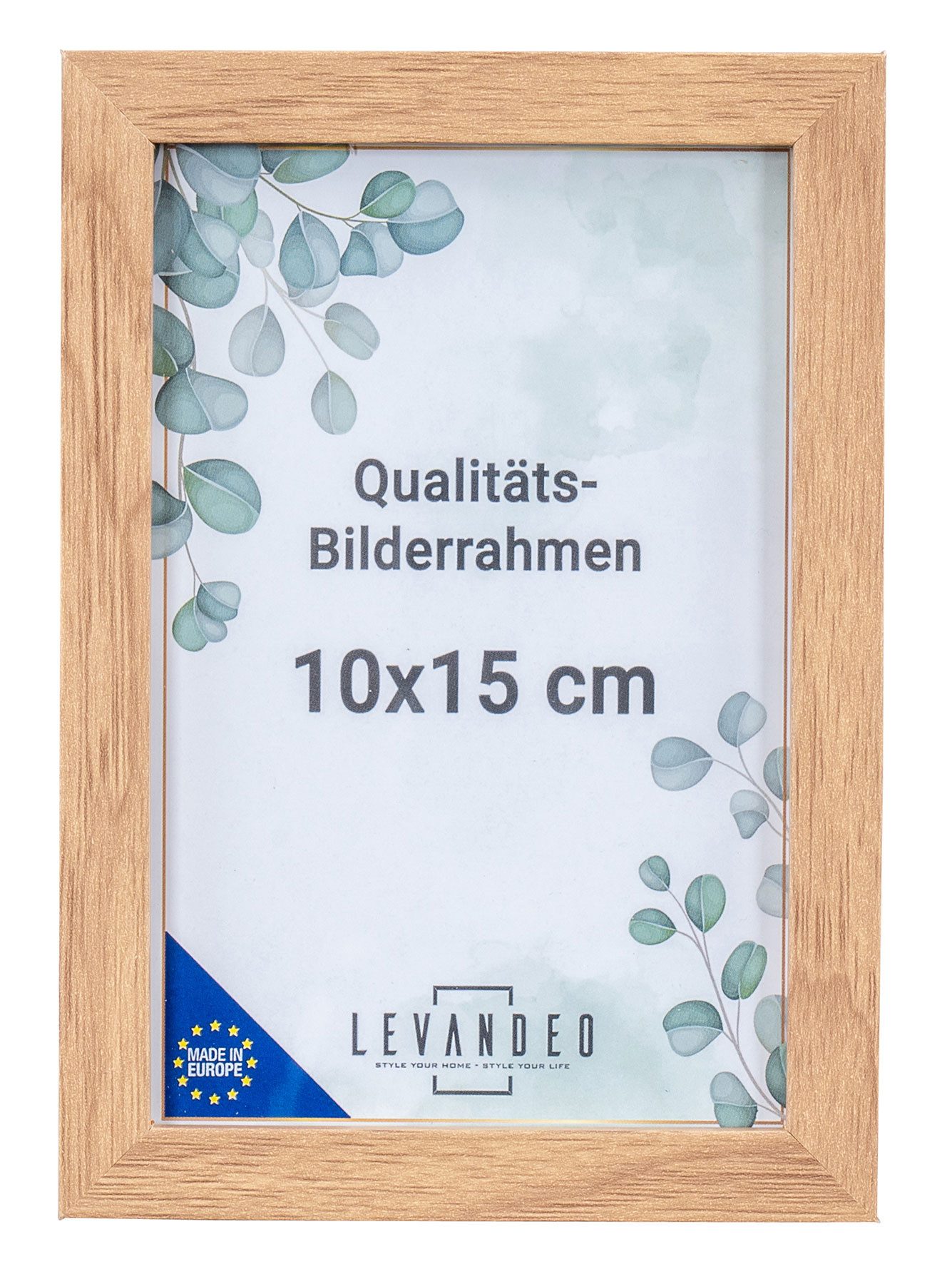 Levandeo® Bilderrahmen, Portrait Bilderrahmen Made in EU 10x15 Eiche Optik günstig online kaufen