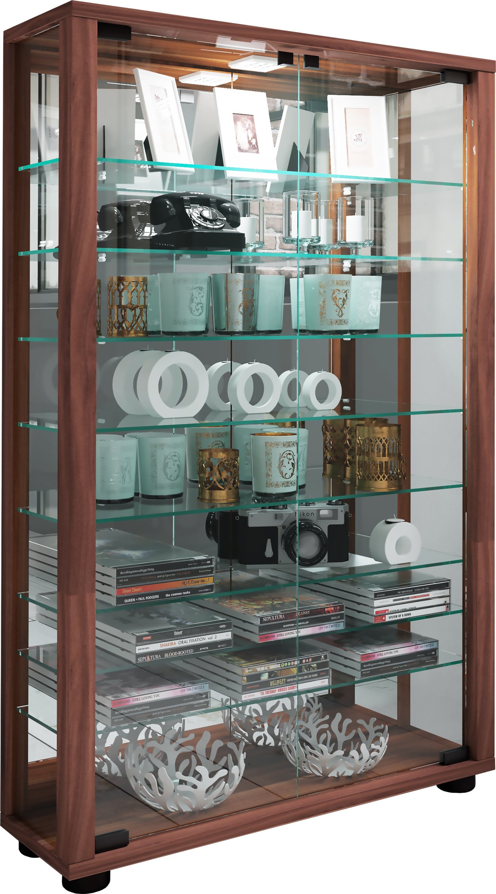 VCM Standvitrine Lumo Mini S 91x59x18cm (1-St) Glasvitrine stehend, Modern und platzsparend, Glasschrank