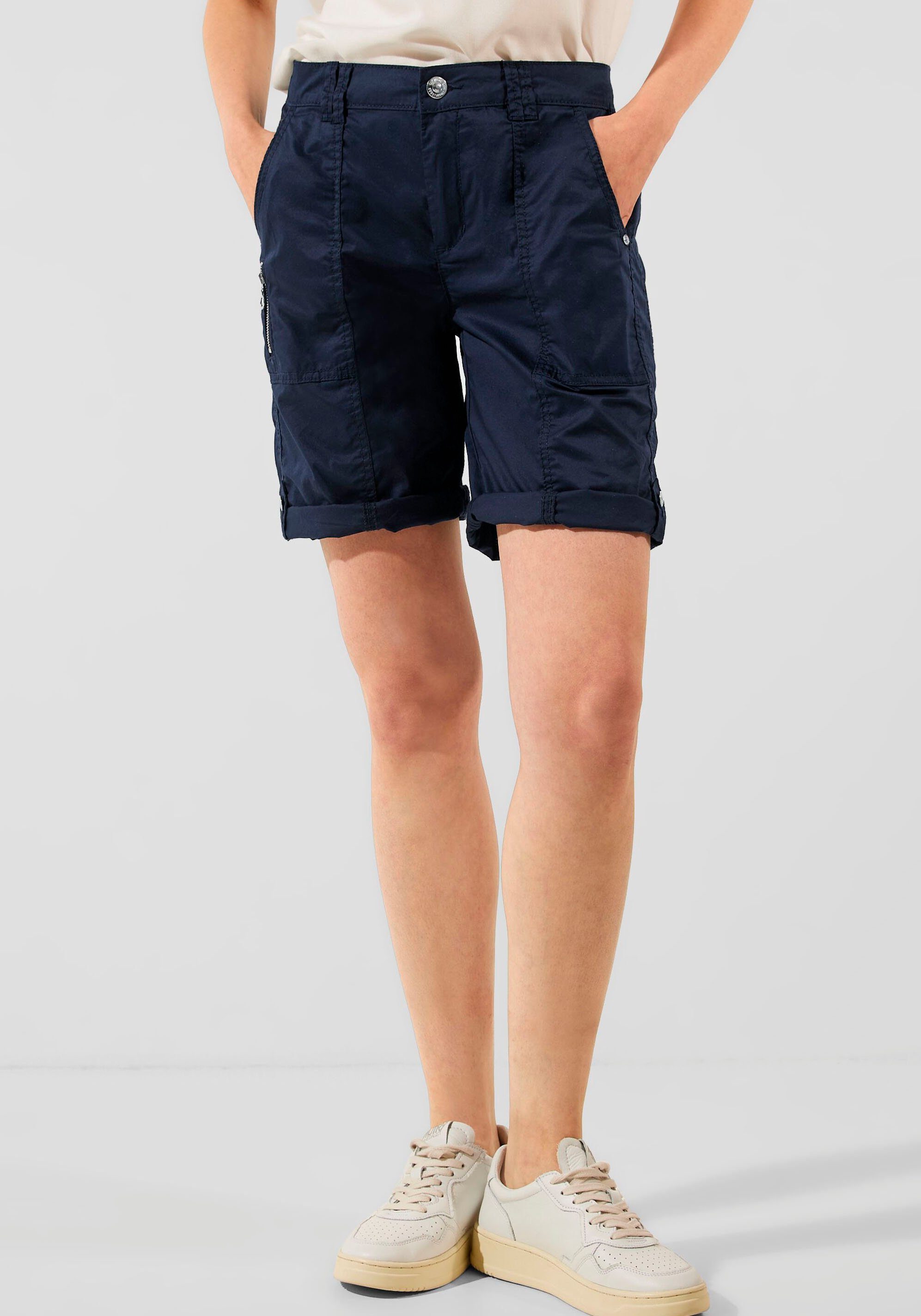 STREET ONE Bermudas mit Turn-Up Saum marine | Bermudas