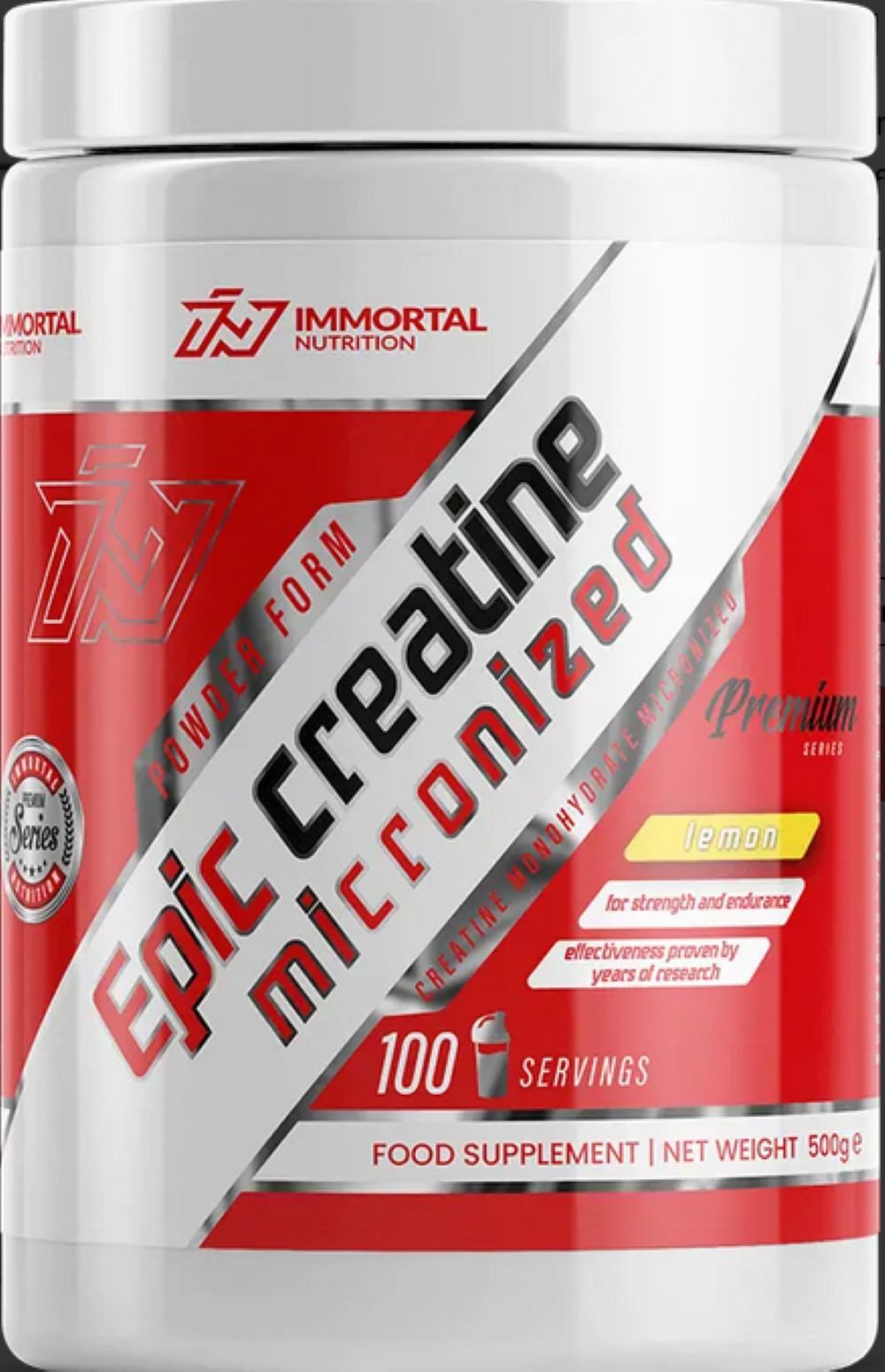 Immortal Nutrition Creatin Monhydrat 500g Kreatin Pulver Pulver, 3.300 mg Kreatin-Monohydrat pro Portion