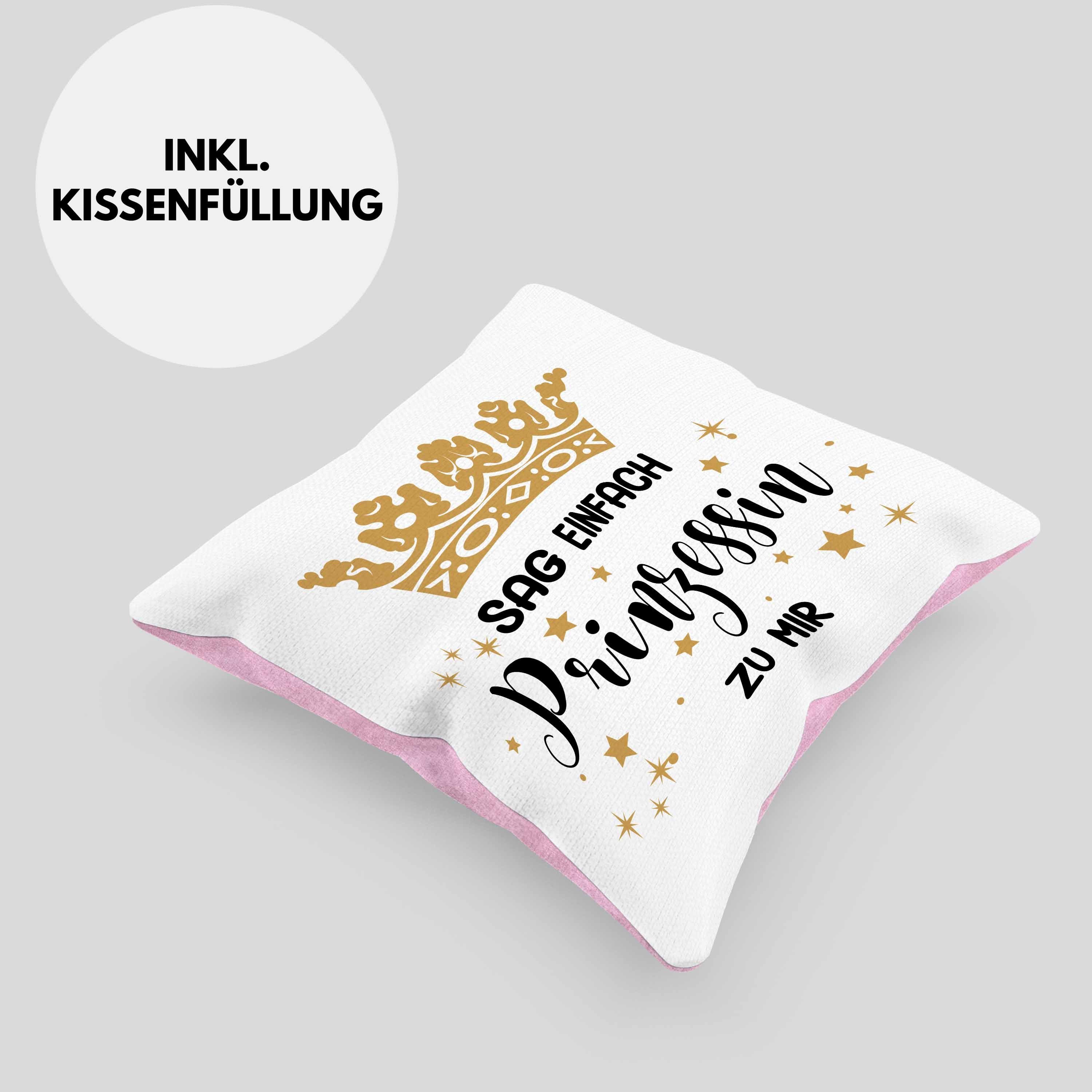 40x40 Lustig Lustiger Tochter Jugendliche Dekokissen Mädchen Trendation Füllung Geschenkiee Spruch mit Prinzessin Dekokissen Kissen Geburtstag Geschenk Rosa - Trendation