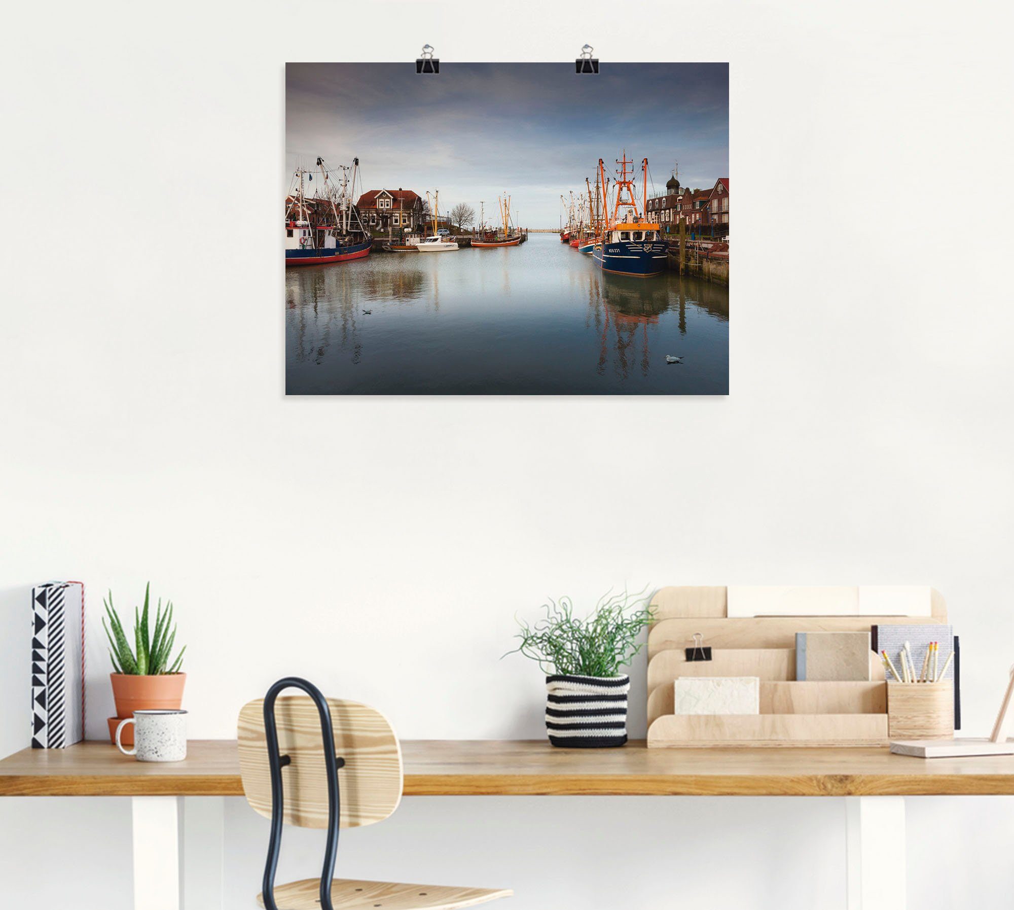 Artland Poster Im Hafen der Stille..., Boote & Schiffe (1 St), ohne Rahmen