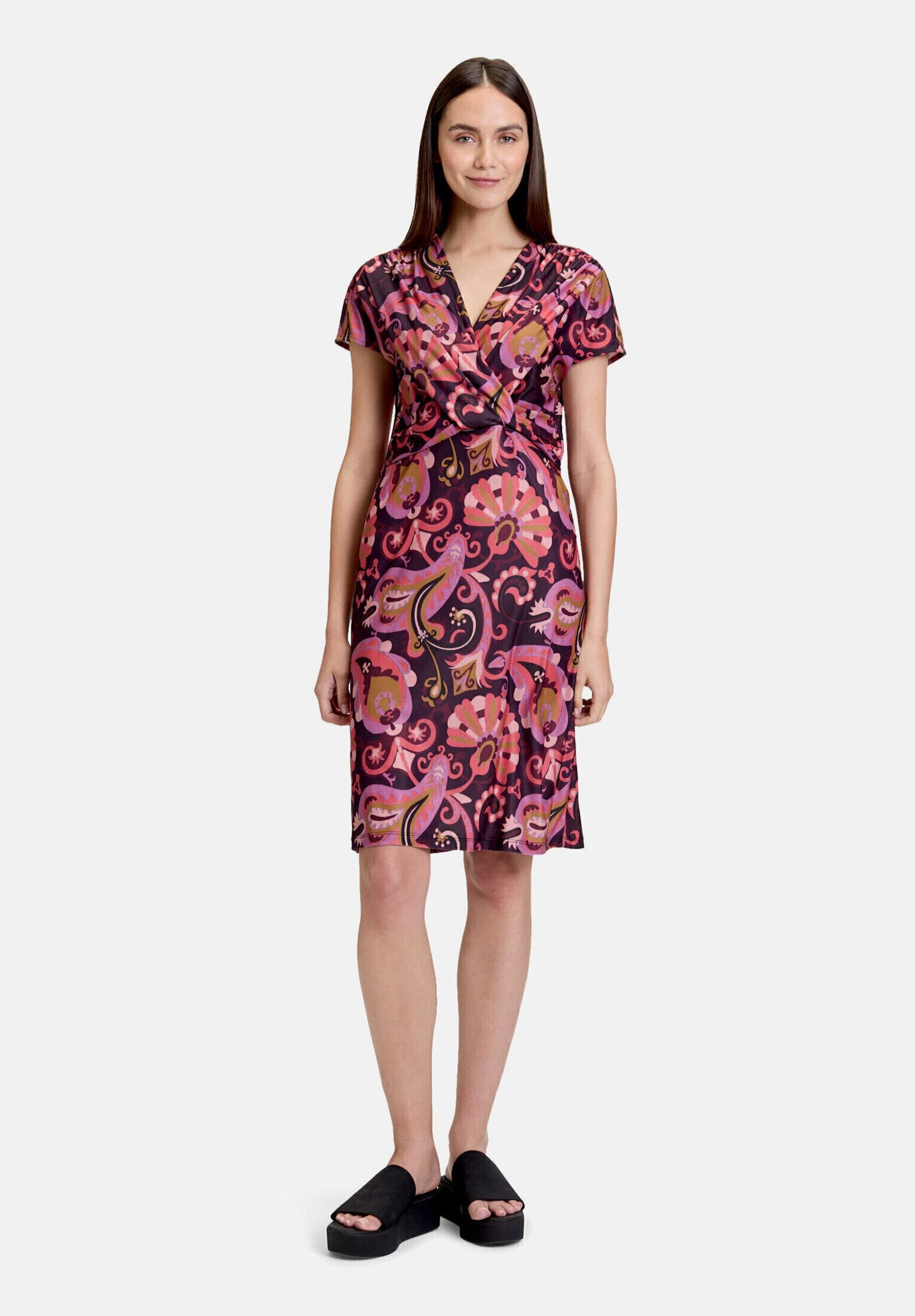 Cartoon Jerseykleid Damen mit Raffung