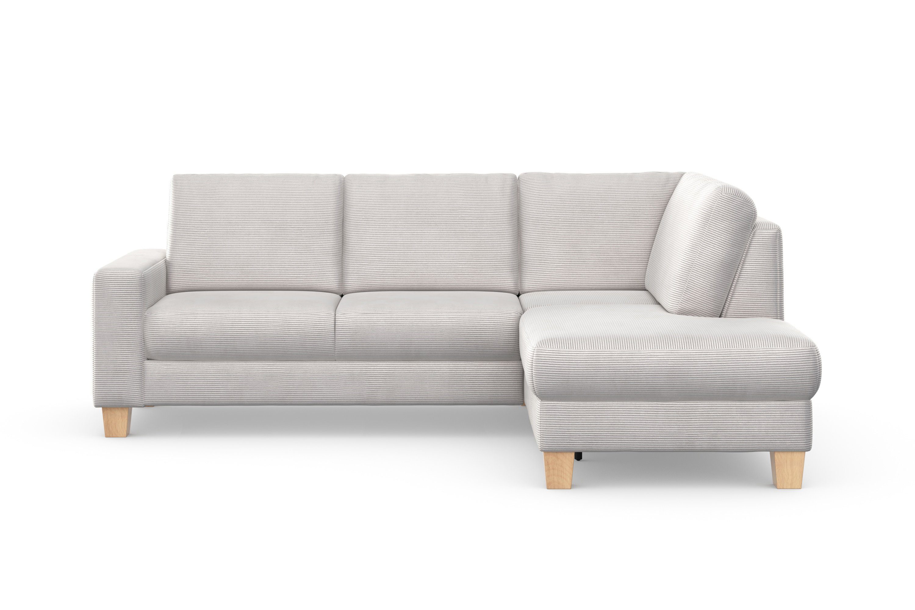 Home affaire Ecksofa Summer L-Form, mit Ottomane, wahlweise mit Bettfunktion und Bettkasten, Cord-Bezug