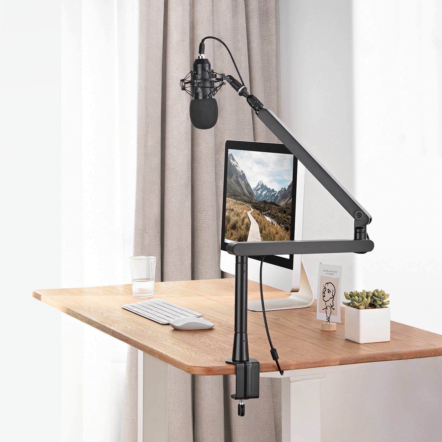 Maclean Mikrofonständer MC-971, Universeller Mikrofonständer für den Schreibtisch