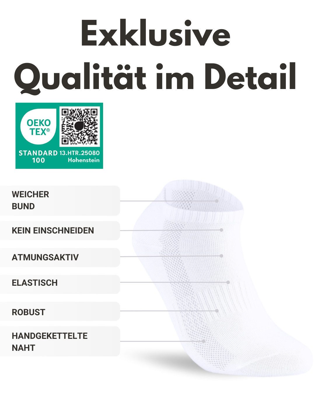 sockenkauf24 Sneakersocken 10 Paar Sneaker Socken Herren Damen Sportsocken Baumwolle (10-Paar) Atmungsaktiv mit Mesh-Streifen
