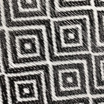 Outdoorteppich Pflegeleichter Kunststoff-Outdoor-Teppich mit Rautenmuster in schwarz, Teppich-Traum, rechteckig