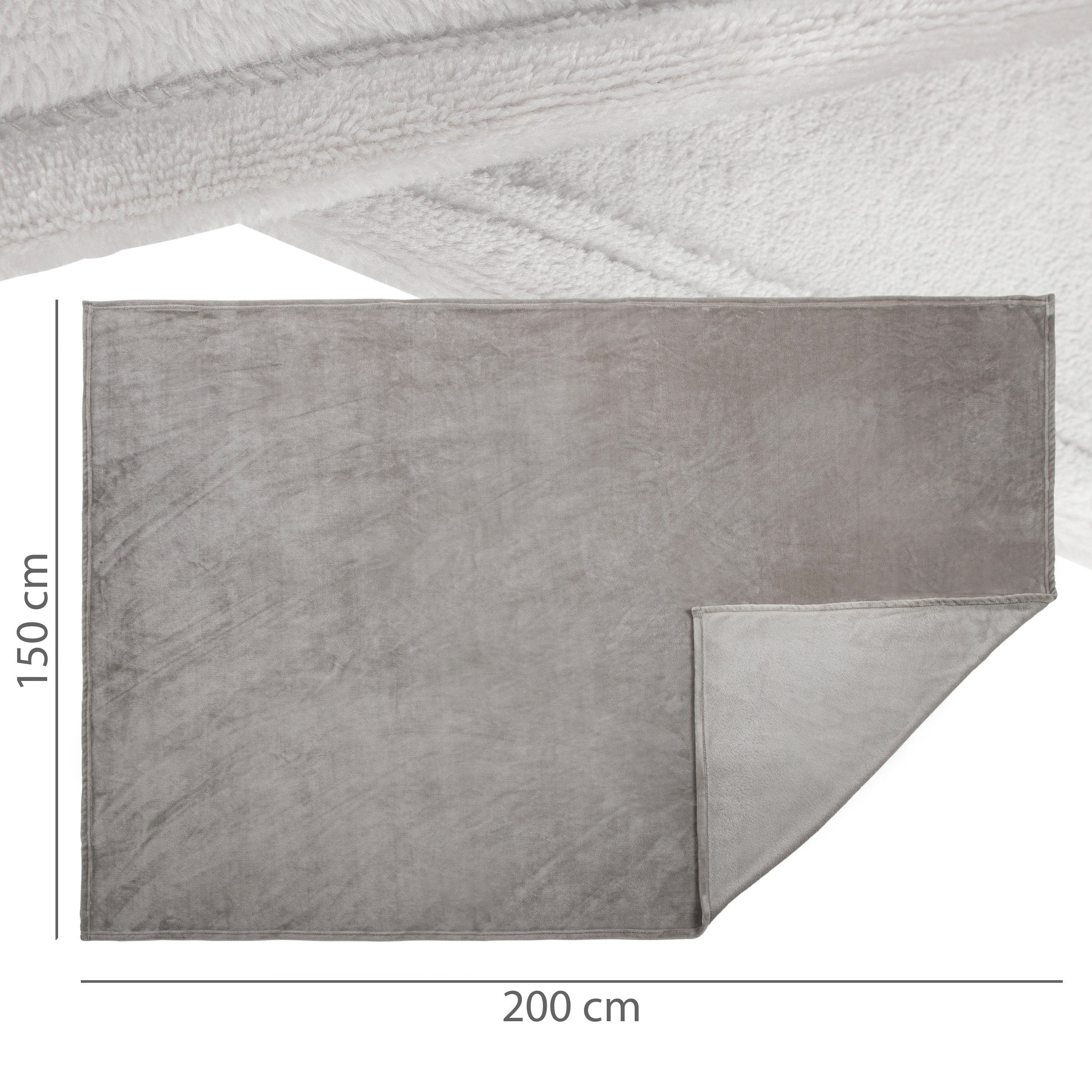 Wohndecke Cashmere Touch flauschige Sofadecke, Zestri, Couchdecke kuschelig & warm für Winter, verschiedene Farben