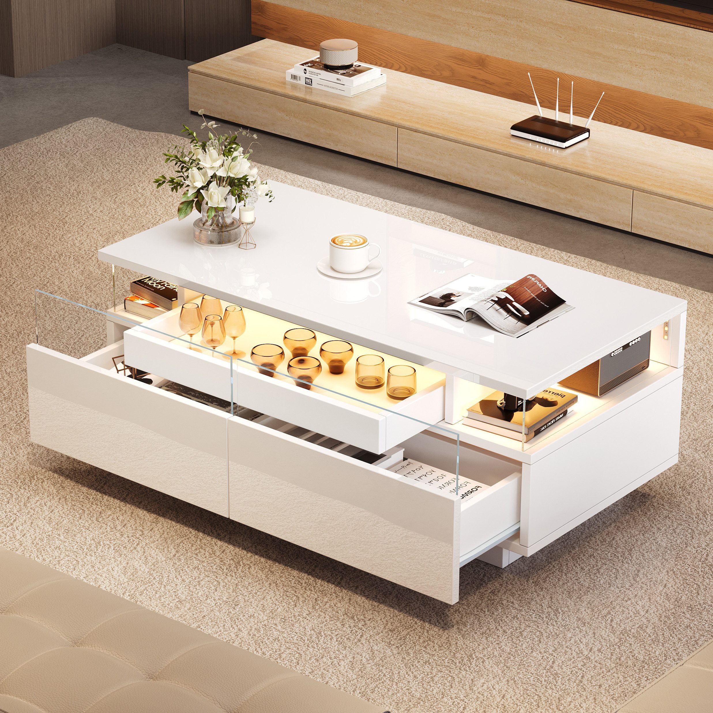 KLAM HOME Couchtisch 90x45x35.5 cm Couchtisch günstig online kaufen